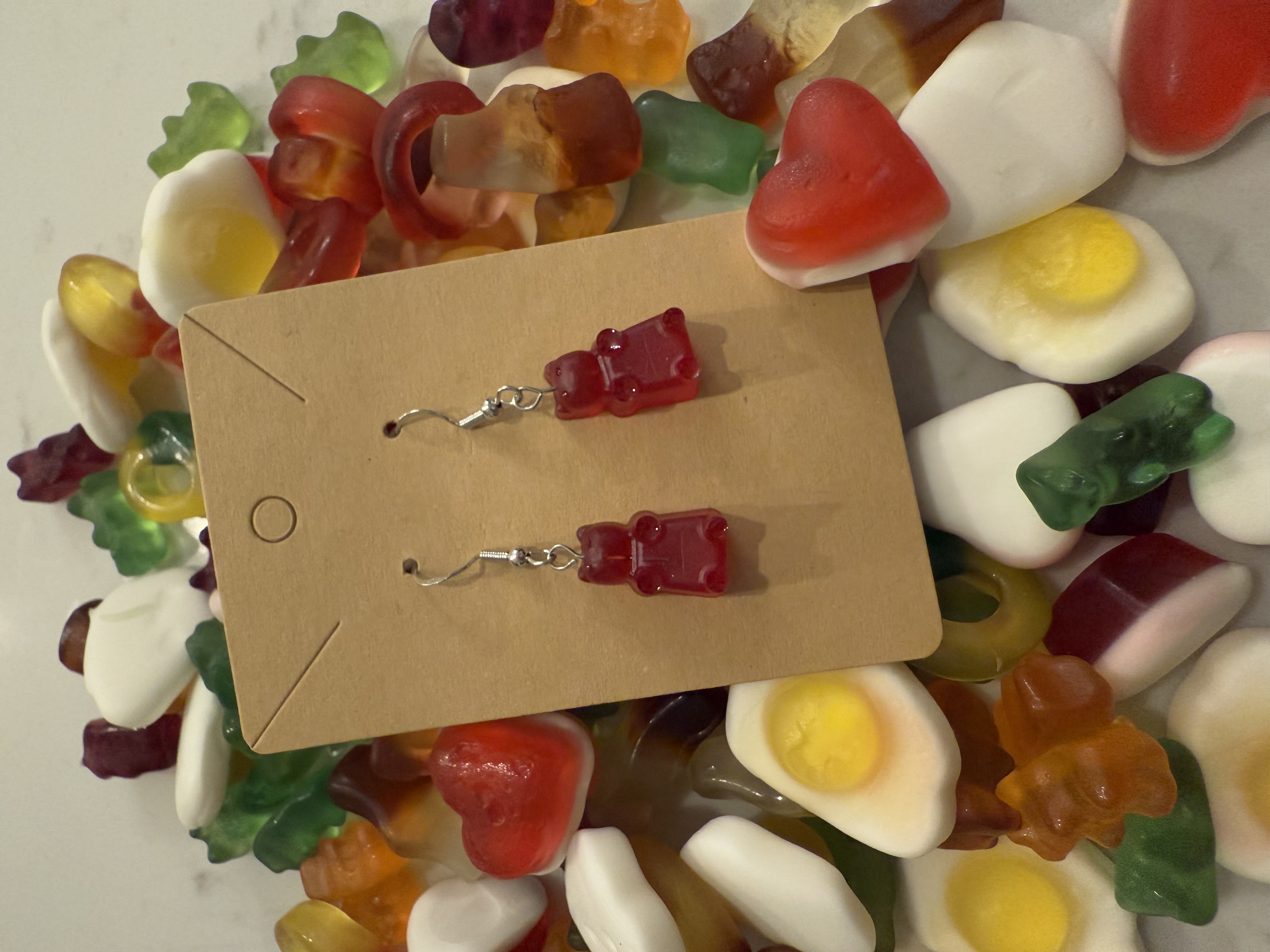 Handmade Resin Gummy Bear Earrings
