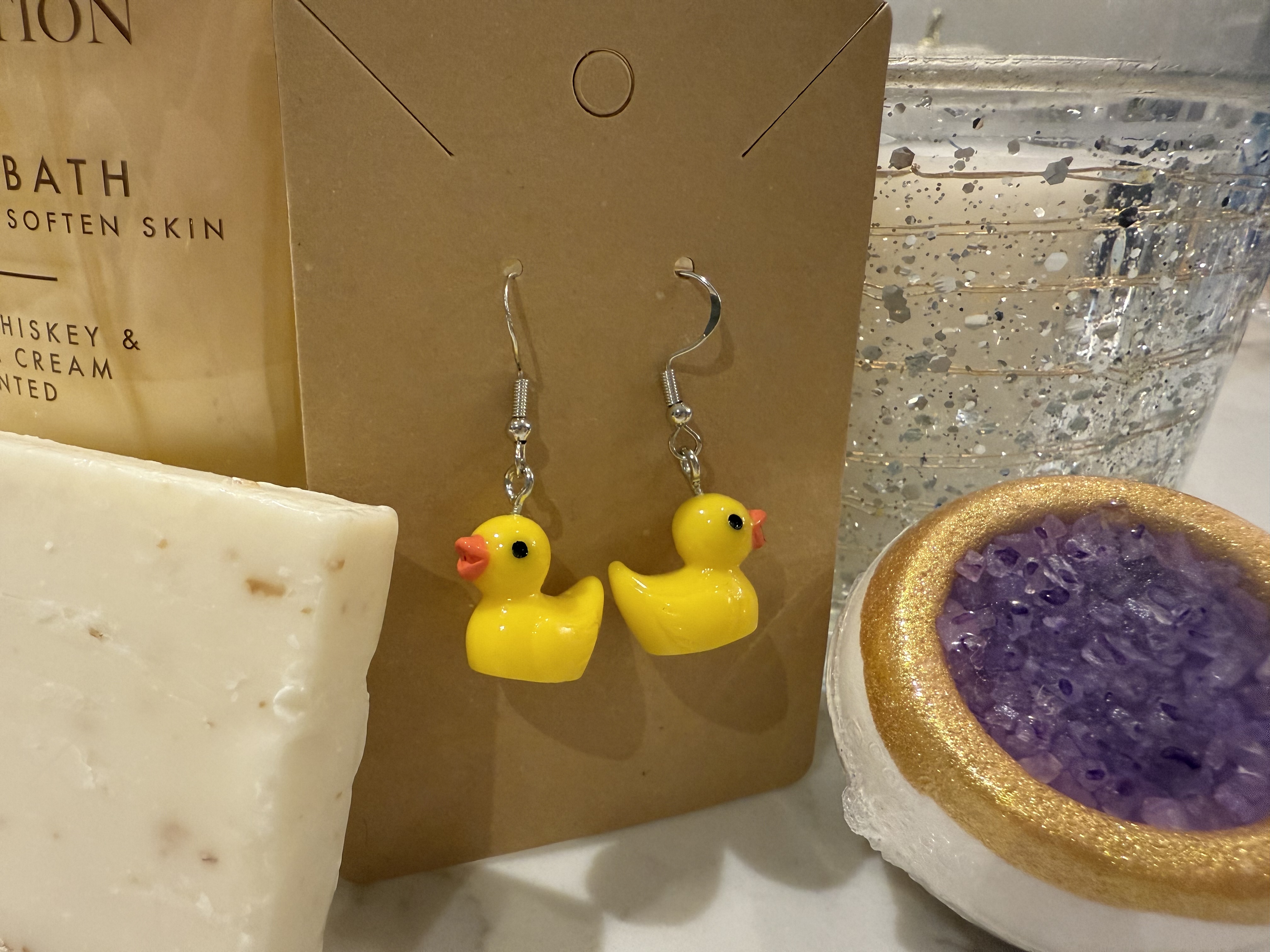 “Hook a Duck” Handmade Rubber Duck Earrings