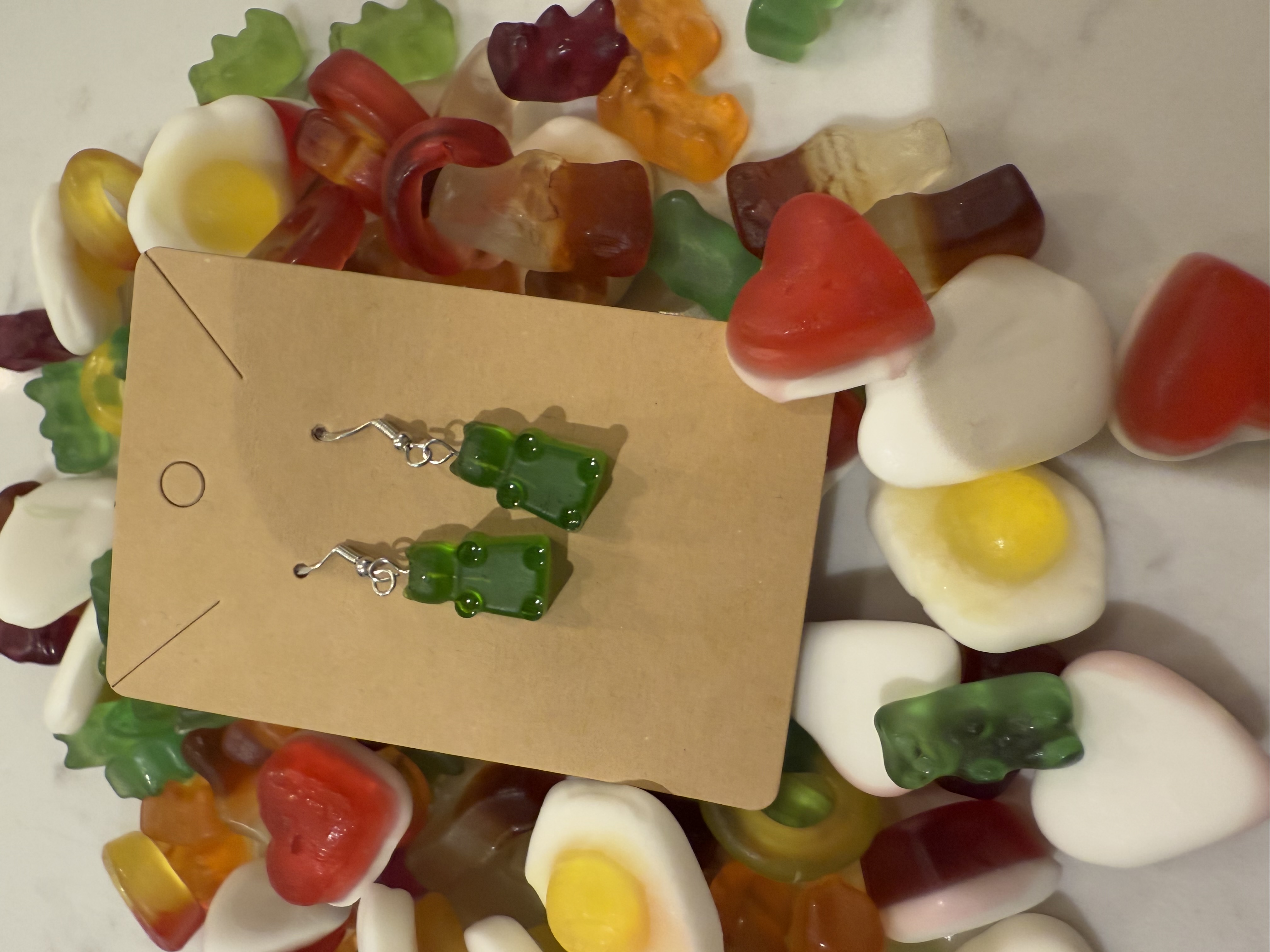 Handmade Resin Gummy Bear Earrings