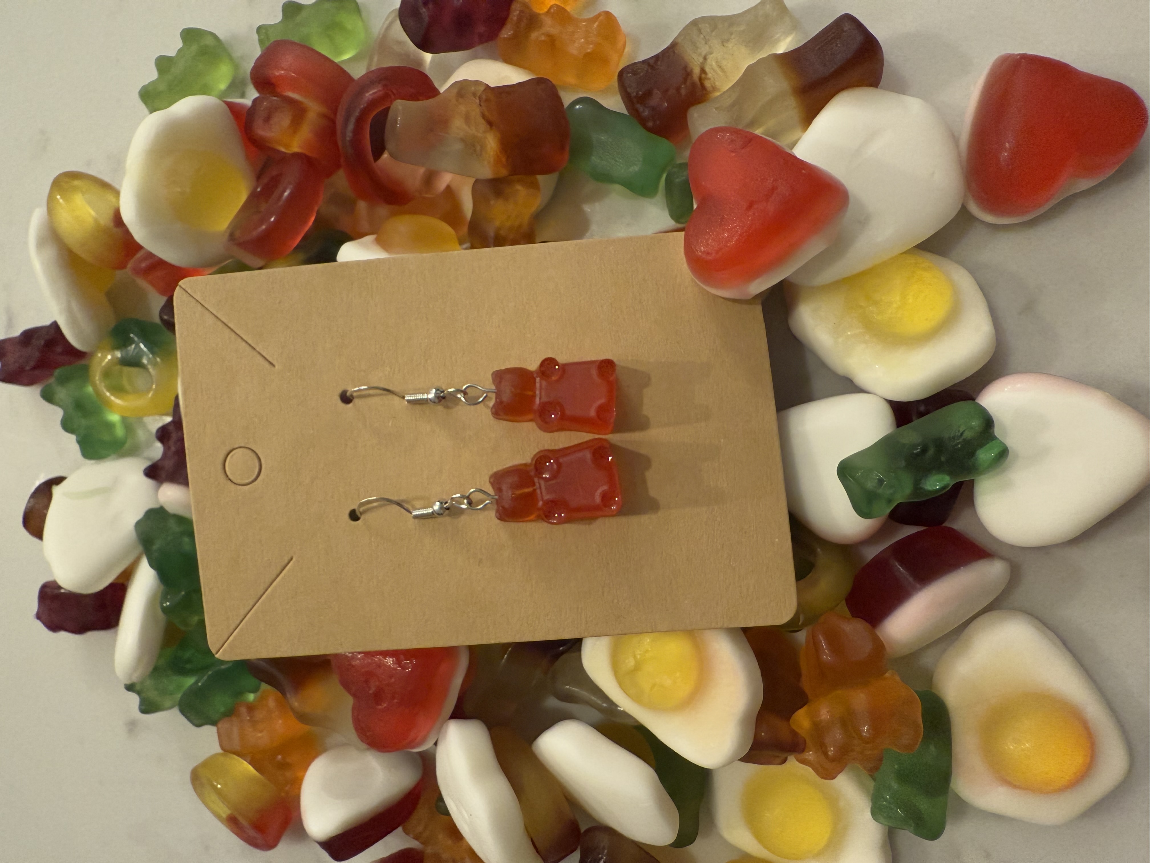 Handmade Resin Gummy Bear Earrings