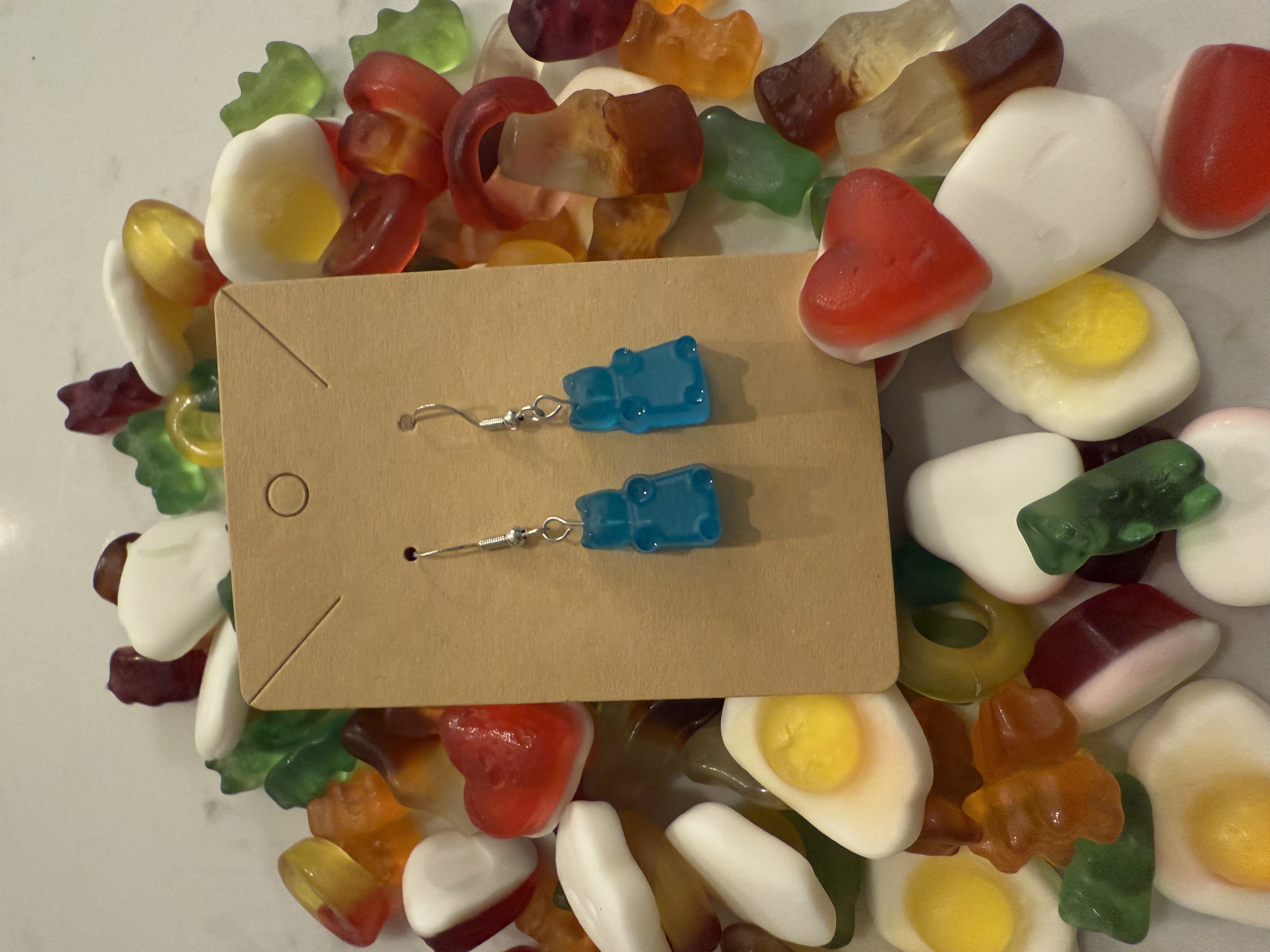 Handmade Resin Gummy Bear Earrings