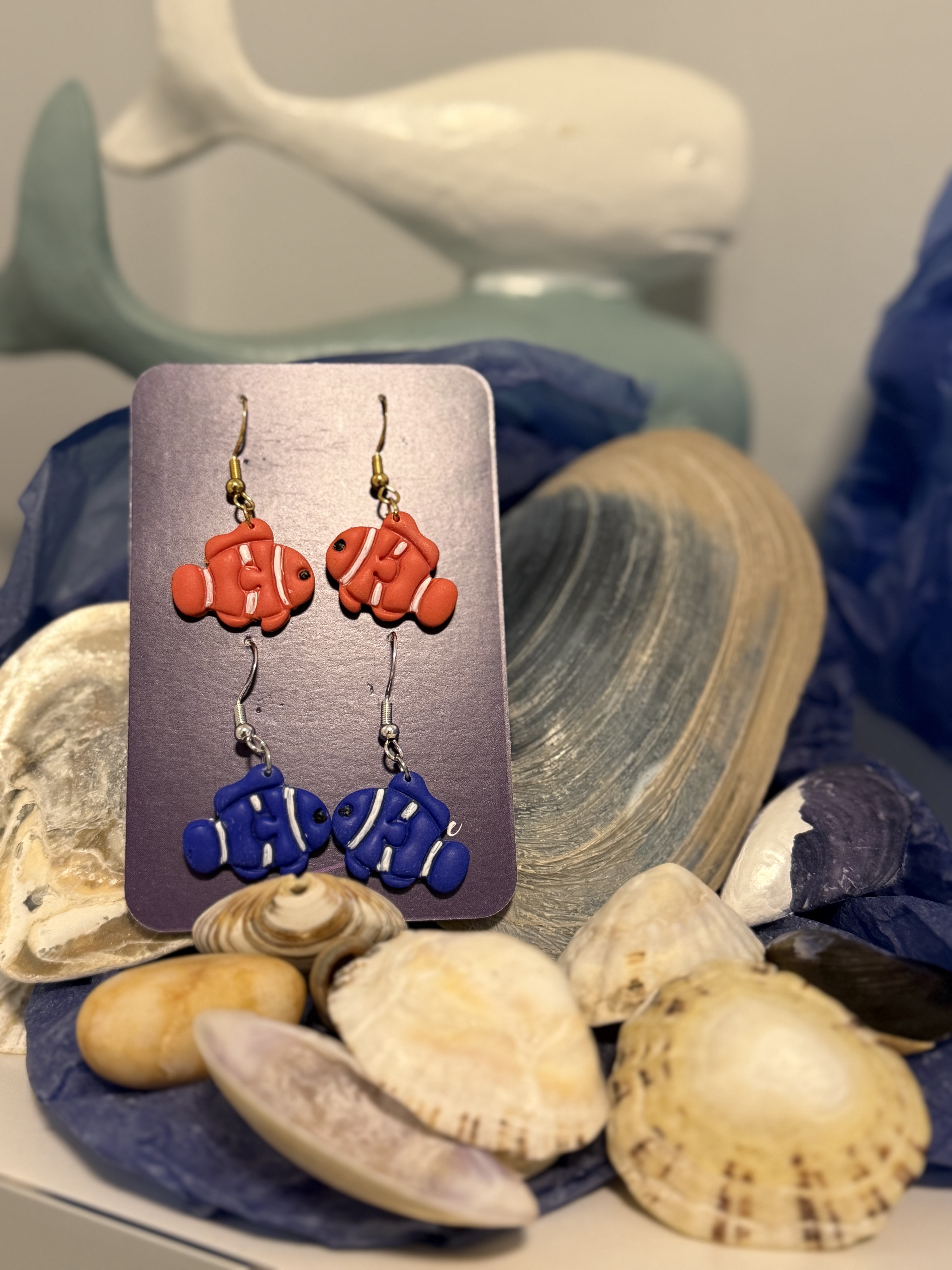 Handmade Clown Fish Earrings