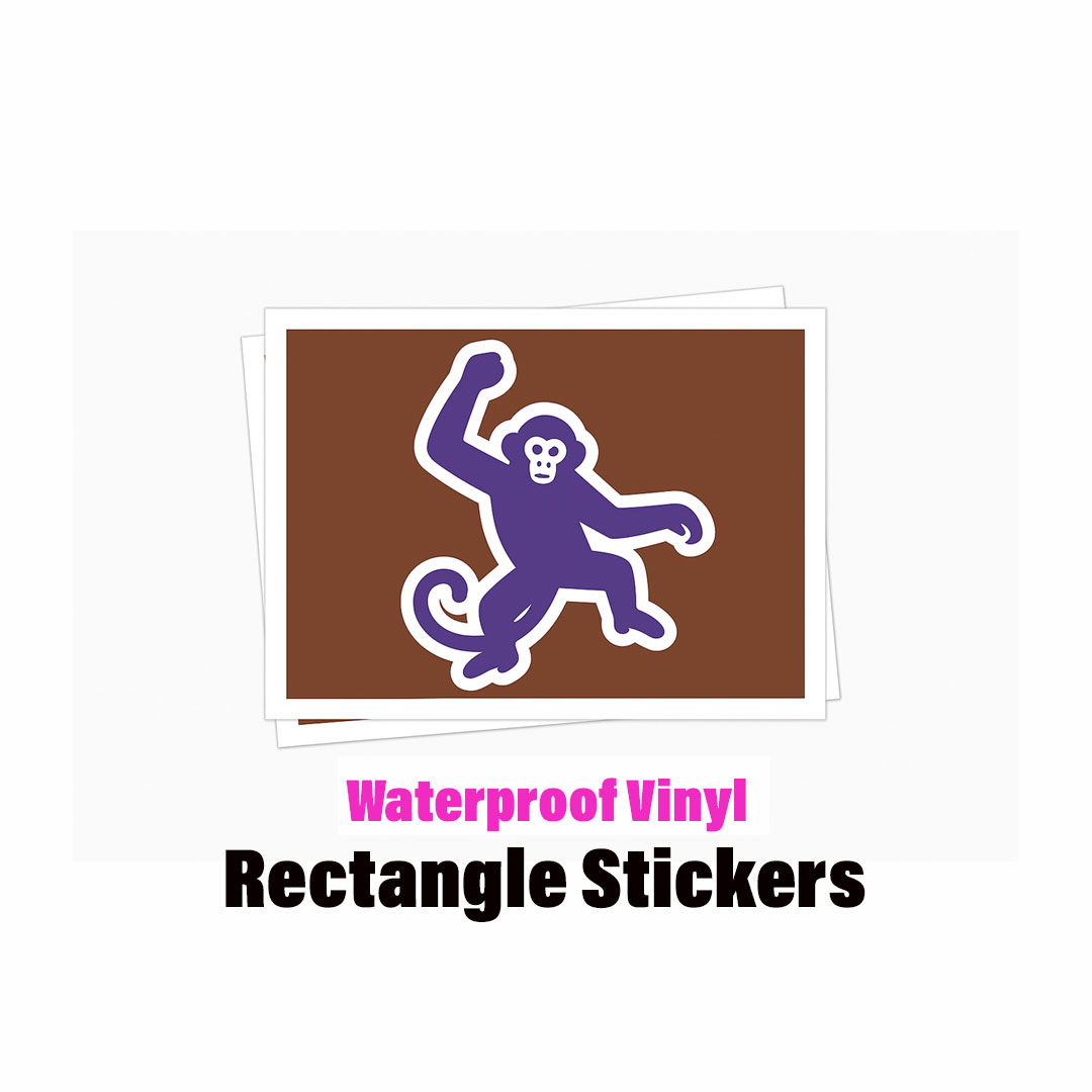 Custom Rectangle Stickers - Waterproof Vinyl Stickers | ADK stickers — Laminated in Glossy or Matte for Maximum Durability