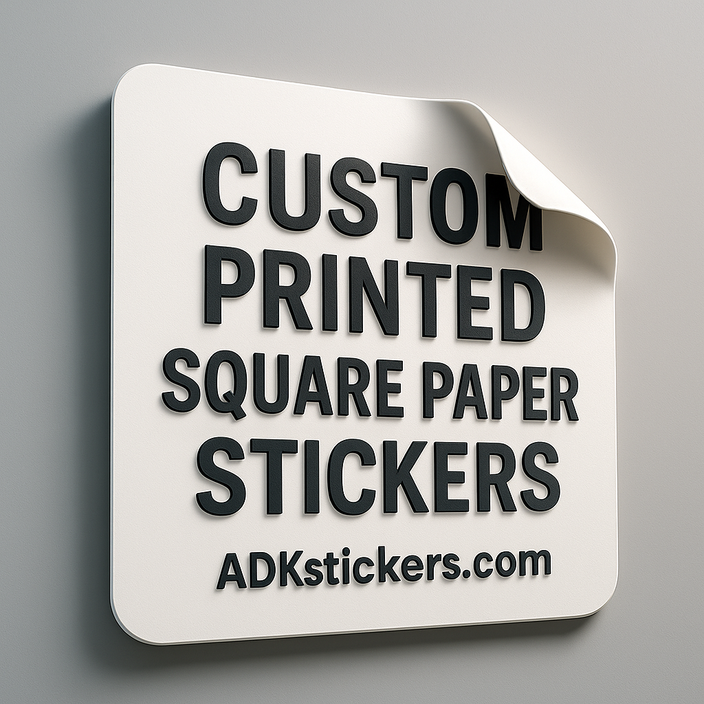 500 Custom Printed Laminated Paper Square Stickers