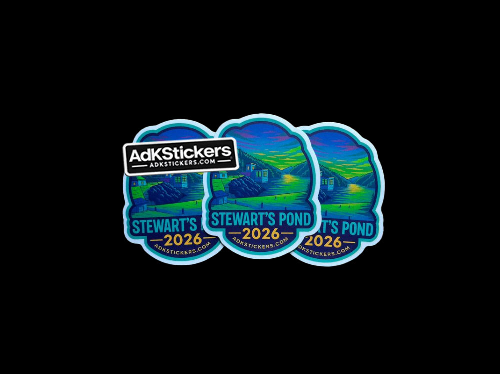 Sacandga Lake - Stewart’s Pond Campsites Sticker – Matte Laminated Vinyl | ADK Hadley & Corinth NY