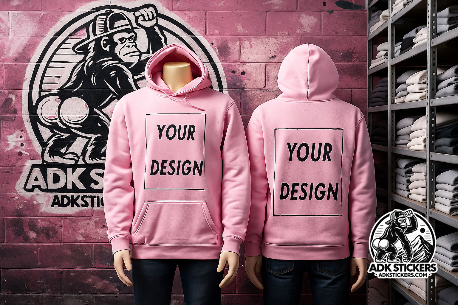 Design Your Own Hoodie | Custom Printed Hoodies by ADKstickers.com