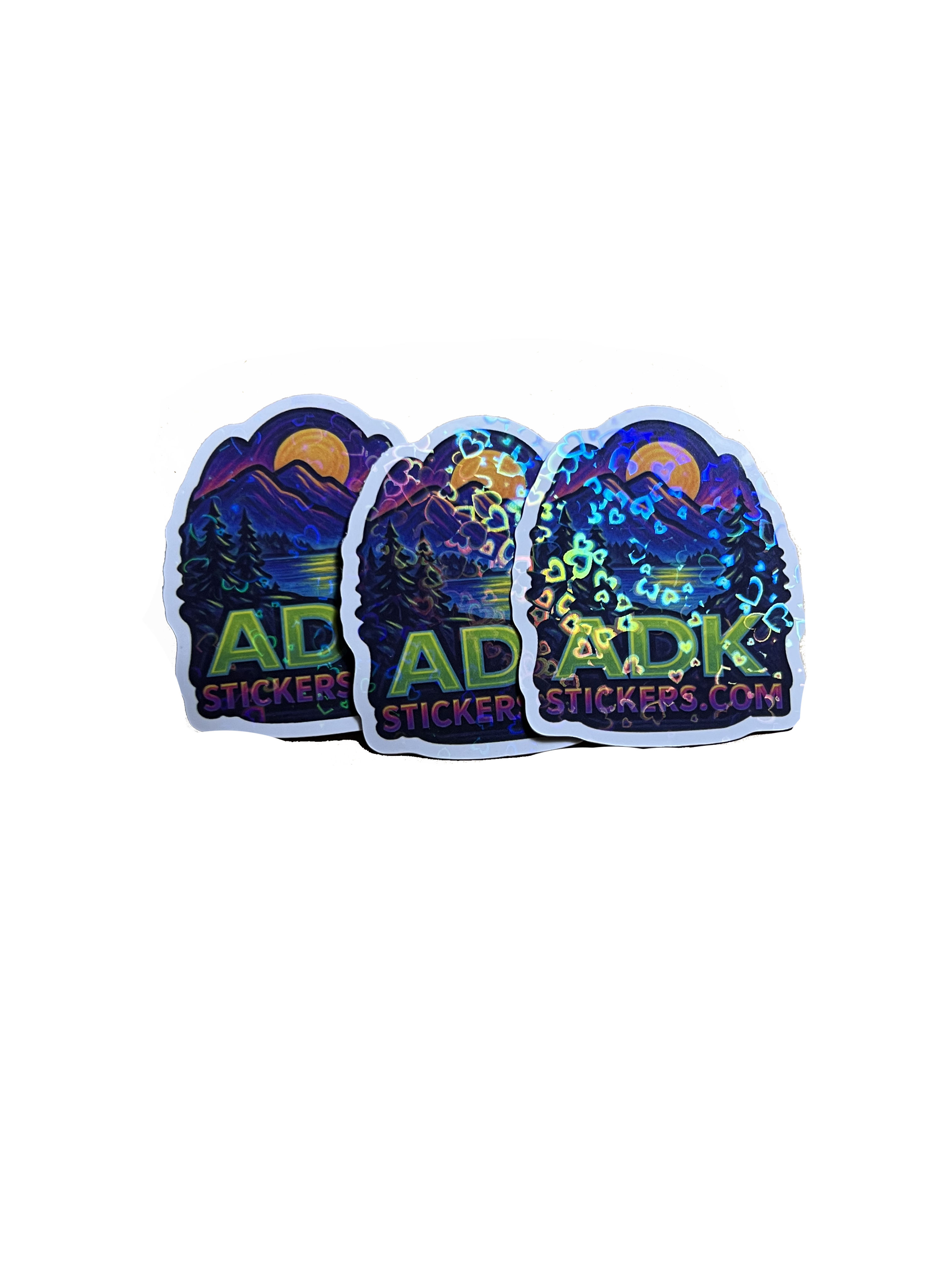 Adirondack ADK Neon Mountain Glow Sticker Pack — 3-Pack (2")
