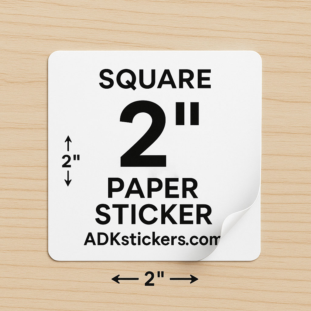 500 Custom Printed Laminated Paper Square Stickers