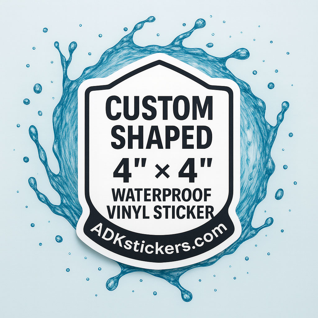 200 Custom Printed & Shaped Waterproof Vinyl Laminated Stickers – Glossy or Matte Finish