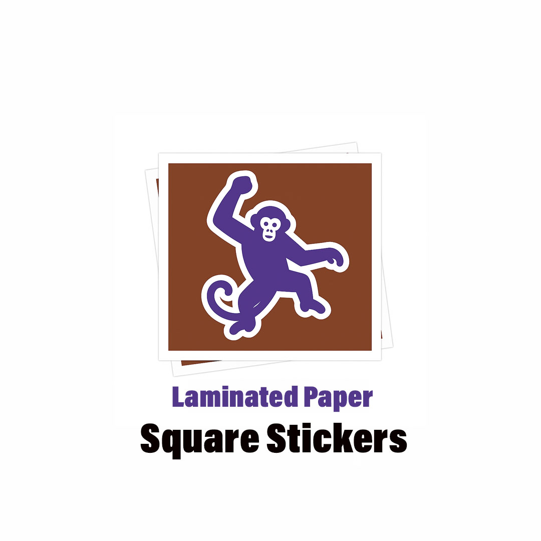 500 Custom Square Stickers - Water Resistant Paper Stickers | ADK stickers — Laminated in Gloss for Maximum Durability