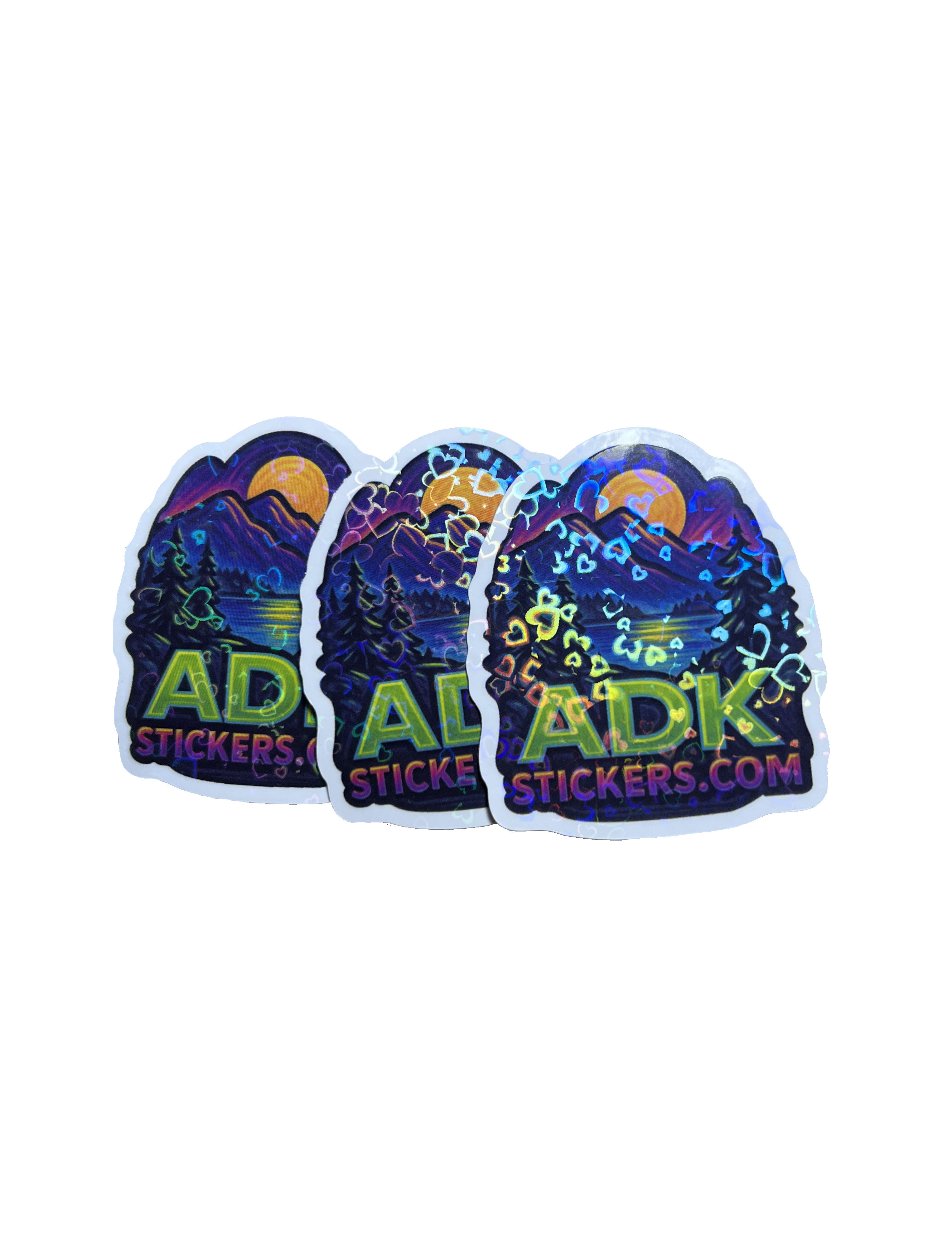 Adirondack ADK Neon Mountain Glow Sticker Pack — 3-Pack (2")