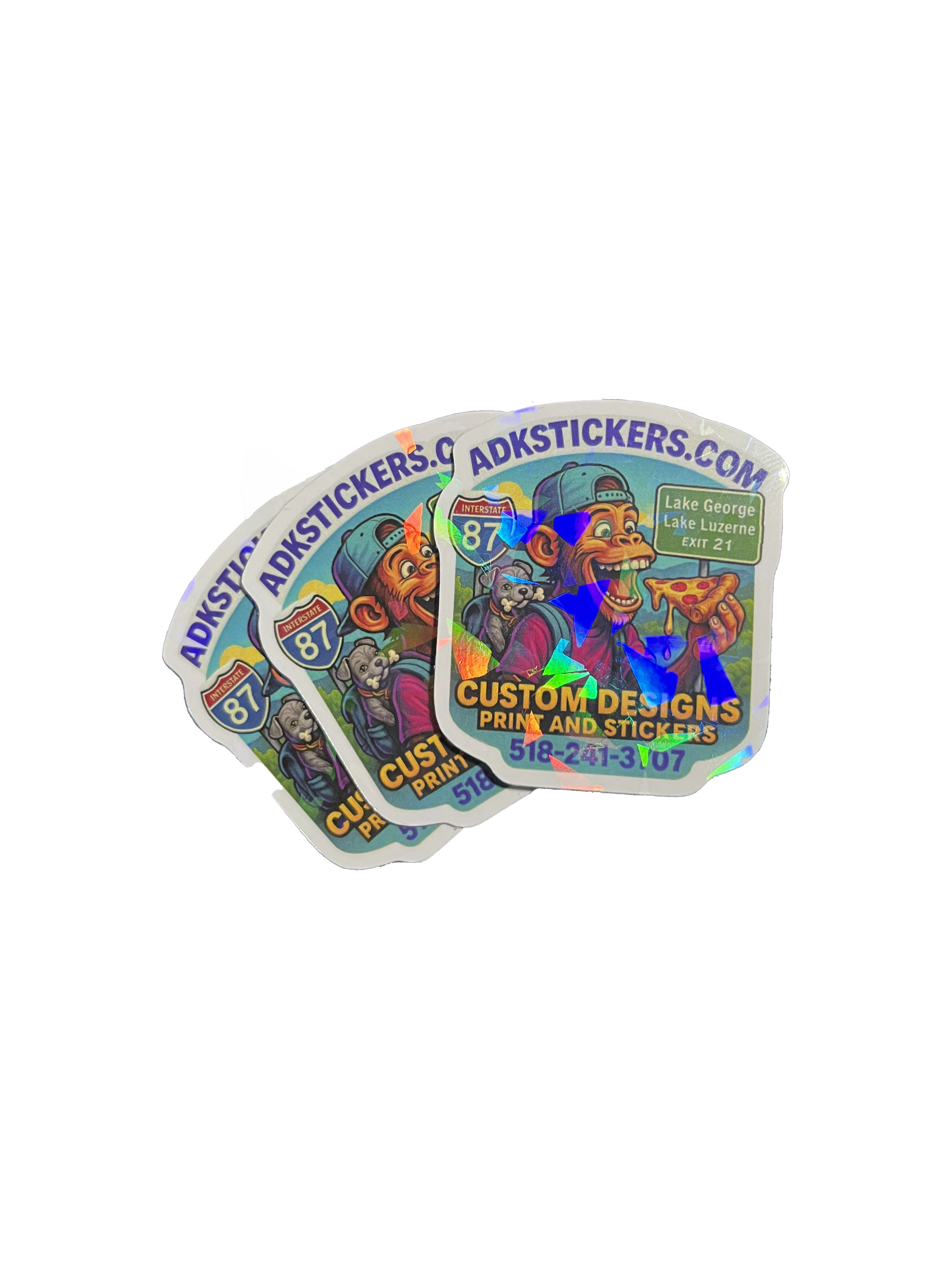 Lake George Exit 21 Special Laminate Cracked Ice Sticker — 3-Pack (2")