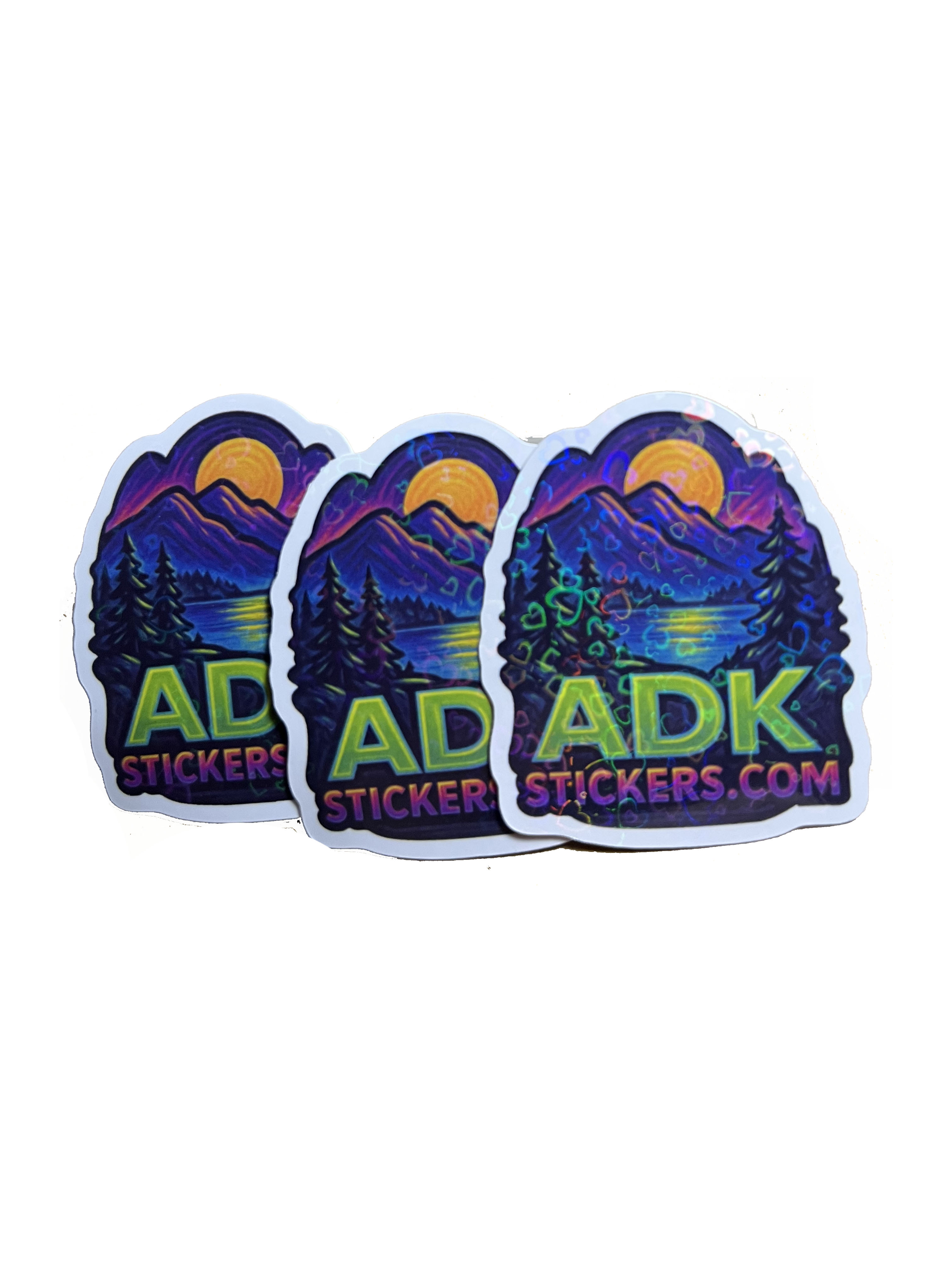 Adirondack ADK Neon Mountain Glow Sticker Pack — 3-Pack (2")