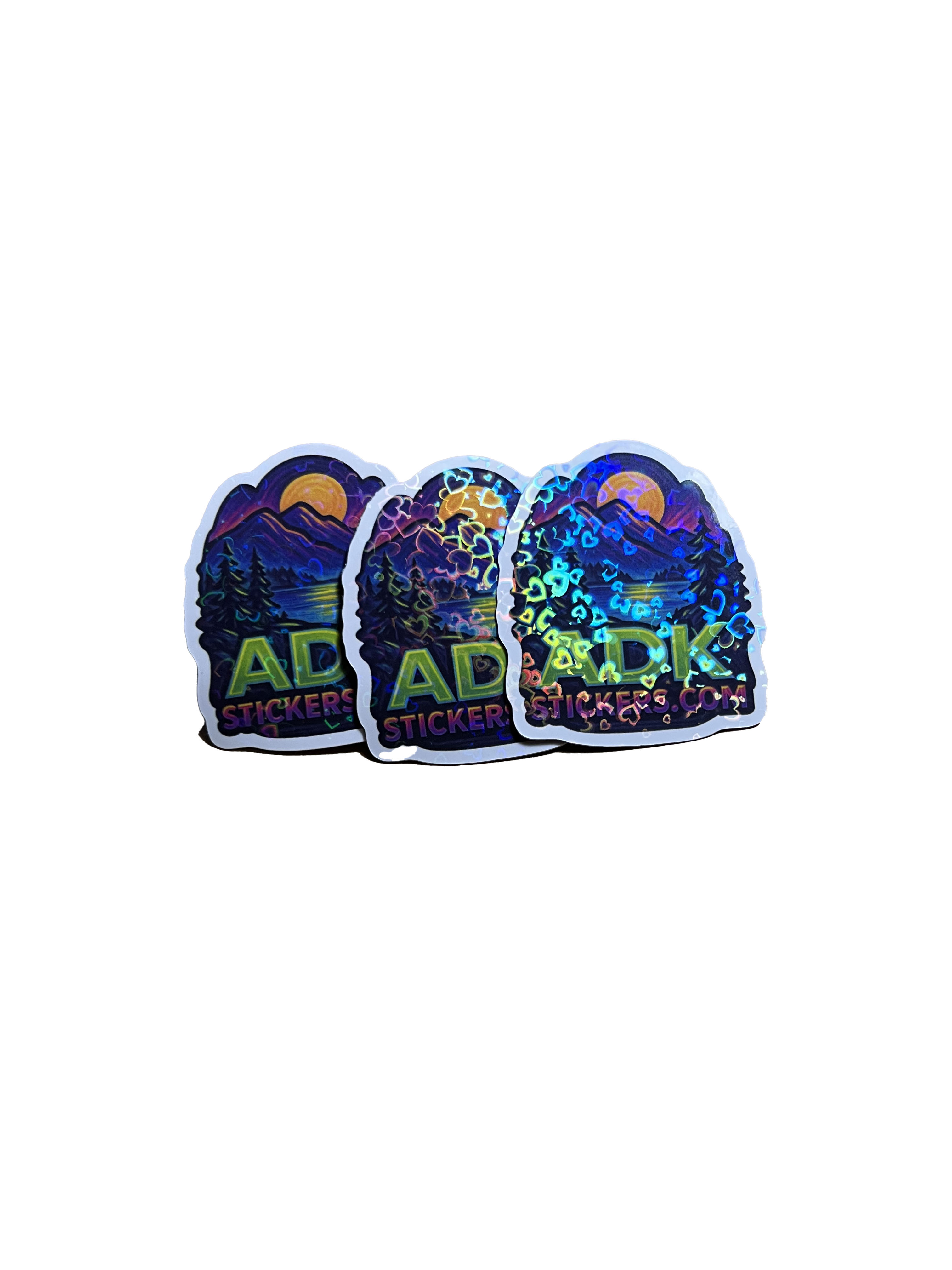 Adirondack ADK Neon Mountain Glow Sticker Pack — 3-Pack (2")