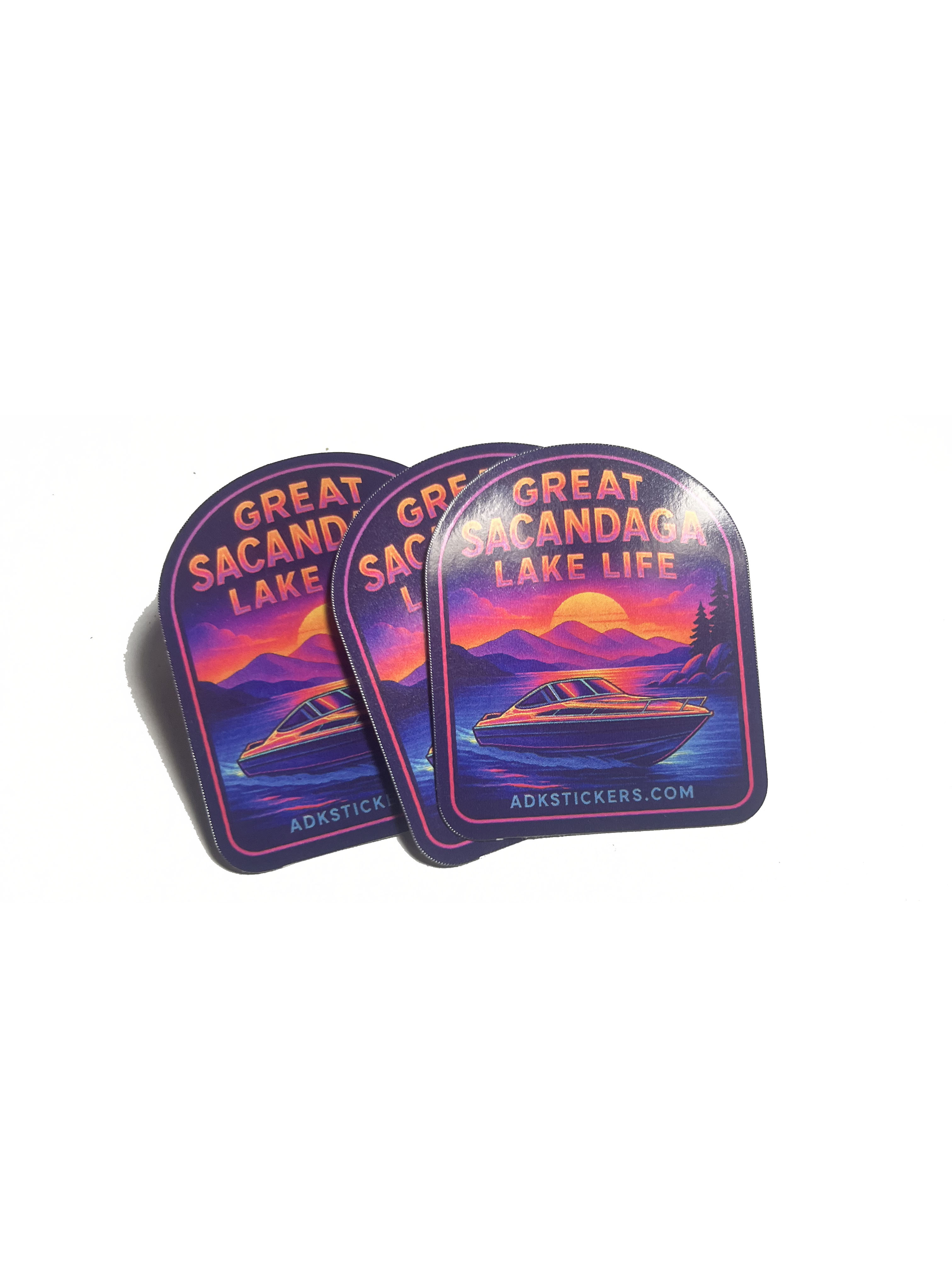 Great Sacandaga Lake Life Sticker — 3-Pack (Glossy • Waterproof • UV-Proof • Built for the Lake)