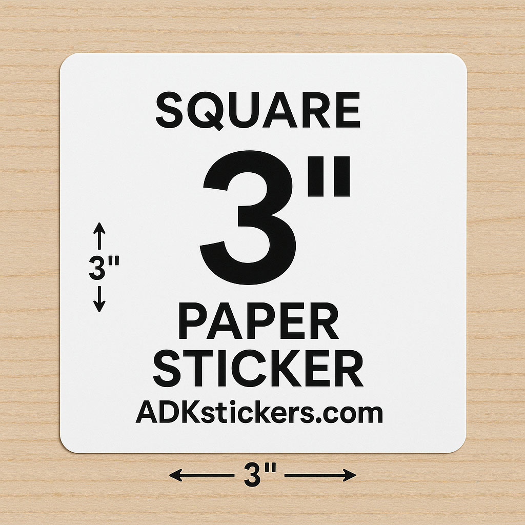 500 Custom Printed Laminated Paper Square Stickers