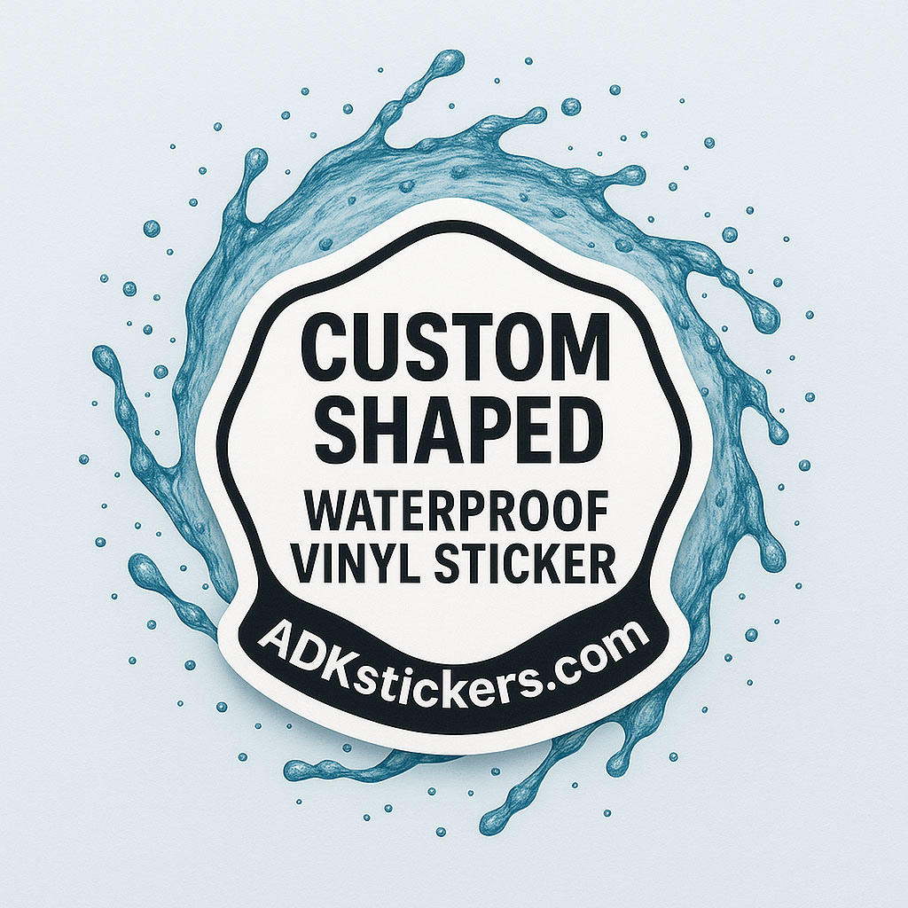 200 Custom Printed & Shaped Waterproof Vinyl Laminated Stickers – Glossy or Matte Finish