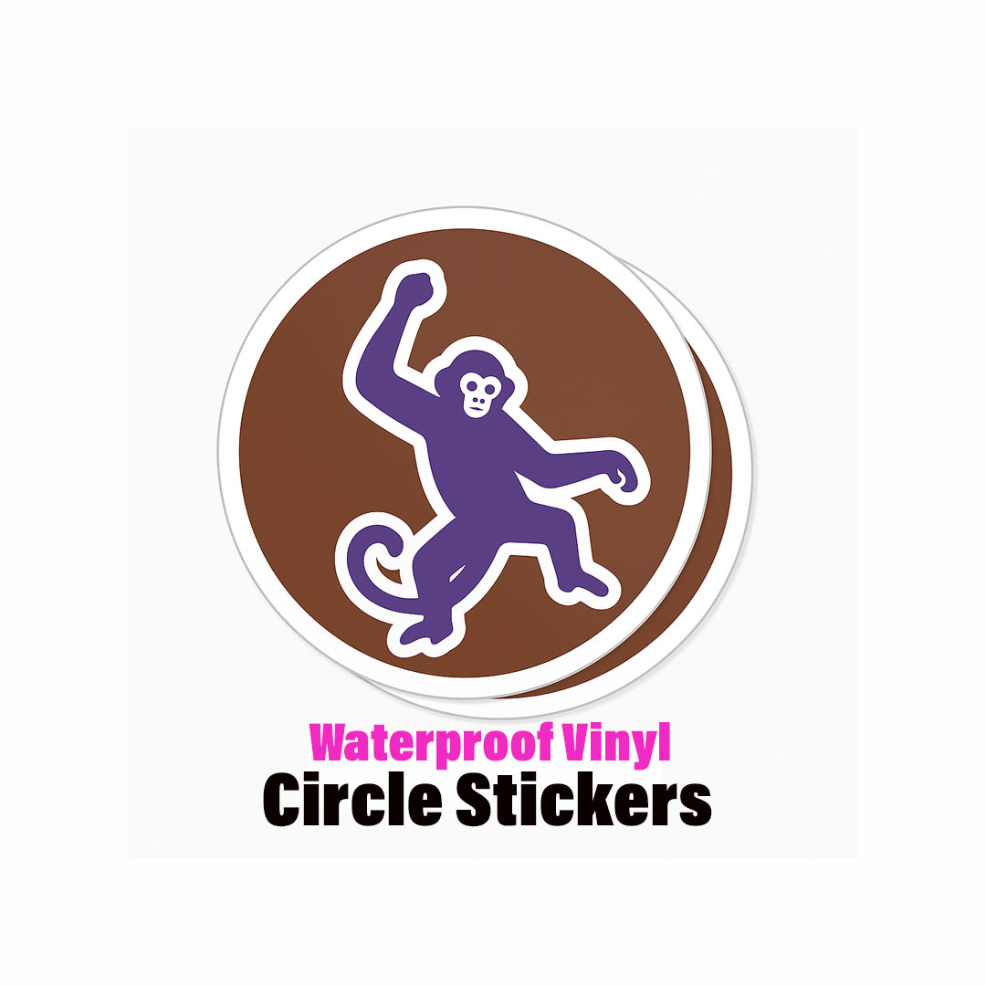 Custom Circle Stickers - Waterproof Vinyl Stickers — Laminated in Glossy or Matte for Maximum Durability