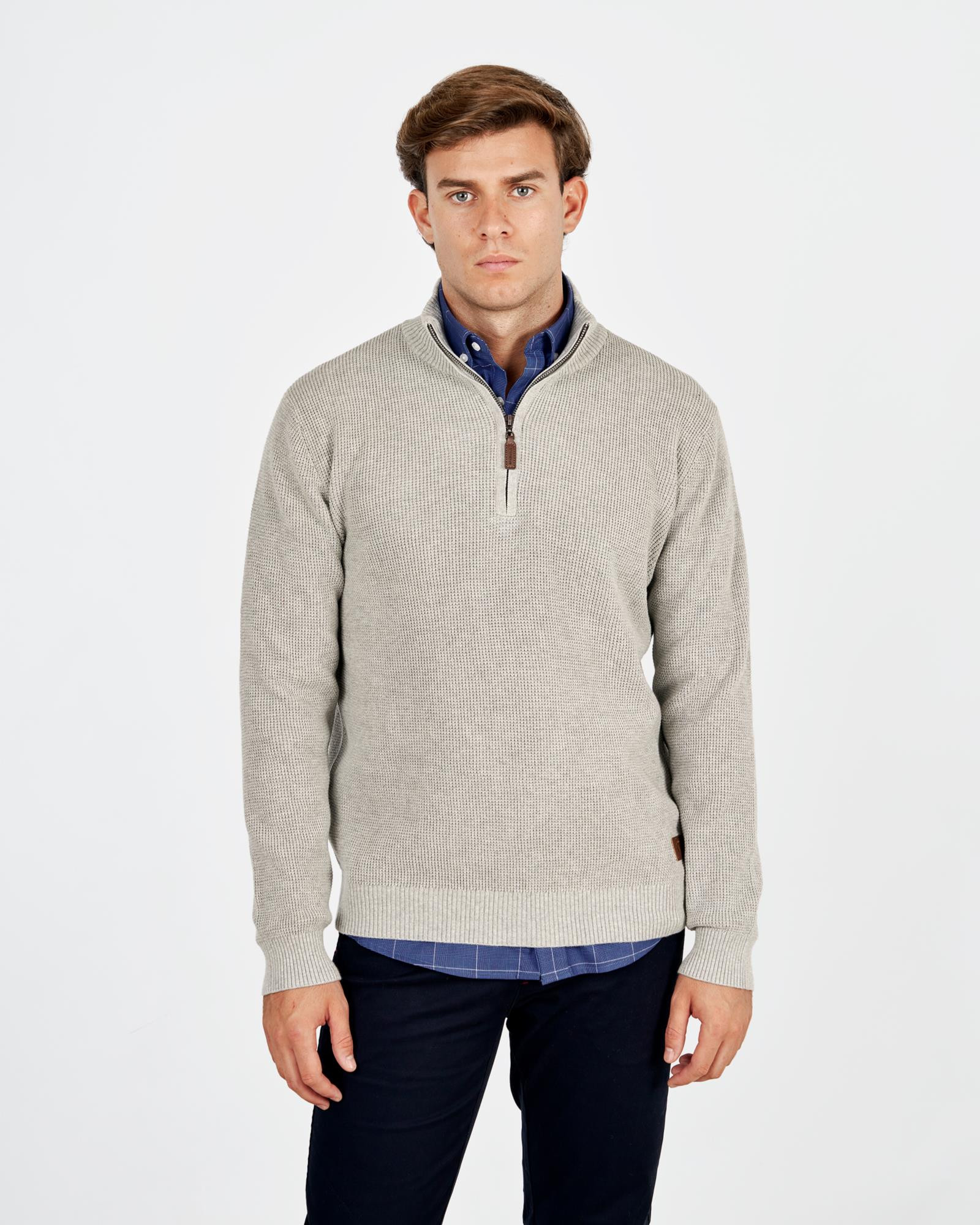 JERSEY ESTAMPADO FANTASÍA CUELLO PADEL GRIS