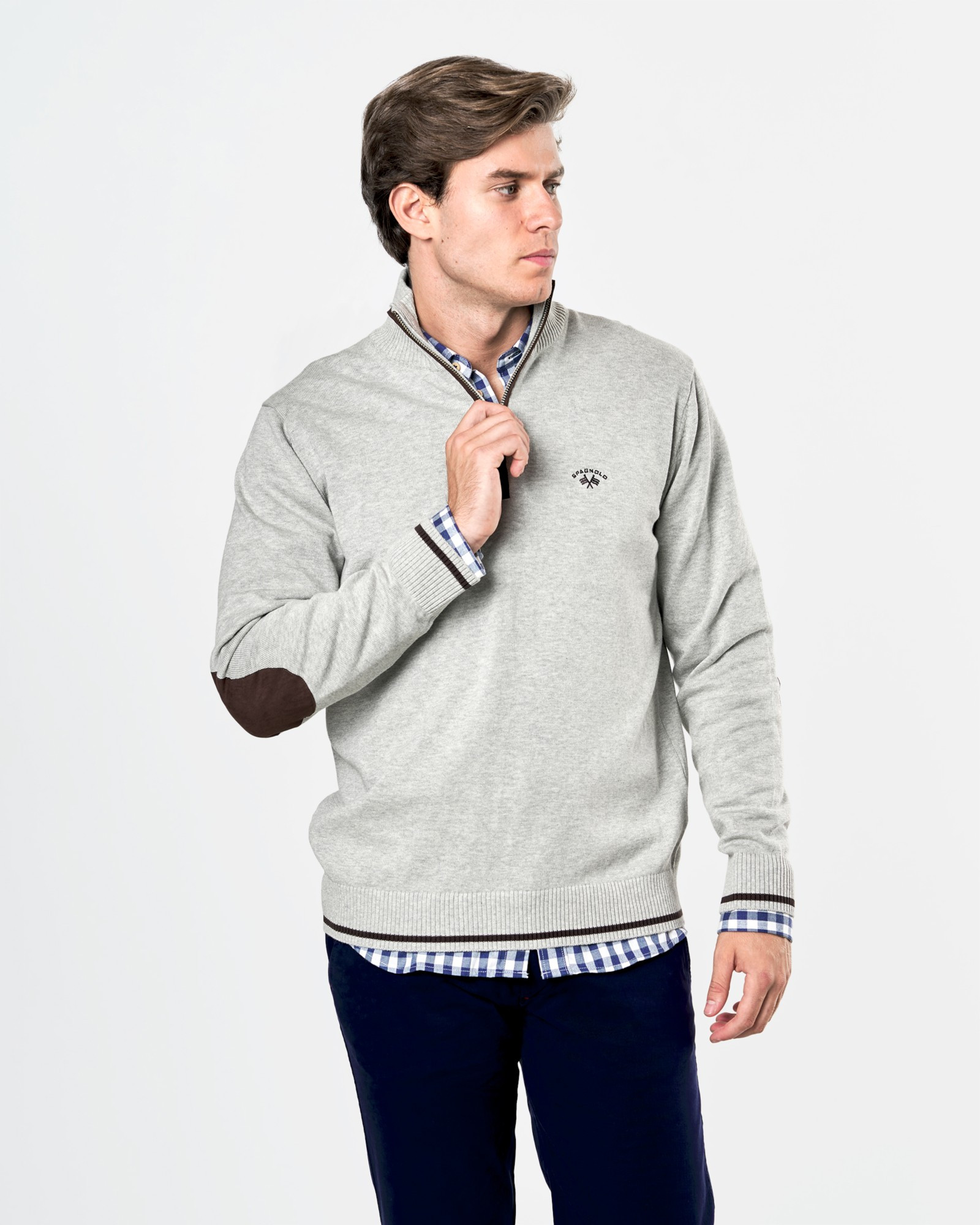 JERSEY SUEDE CUELLO PADEL CODERAS GRIS