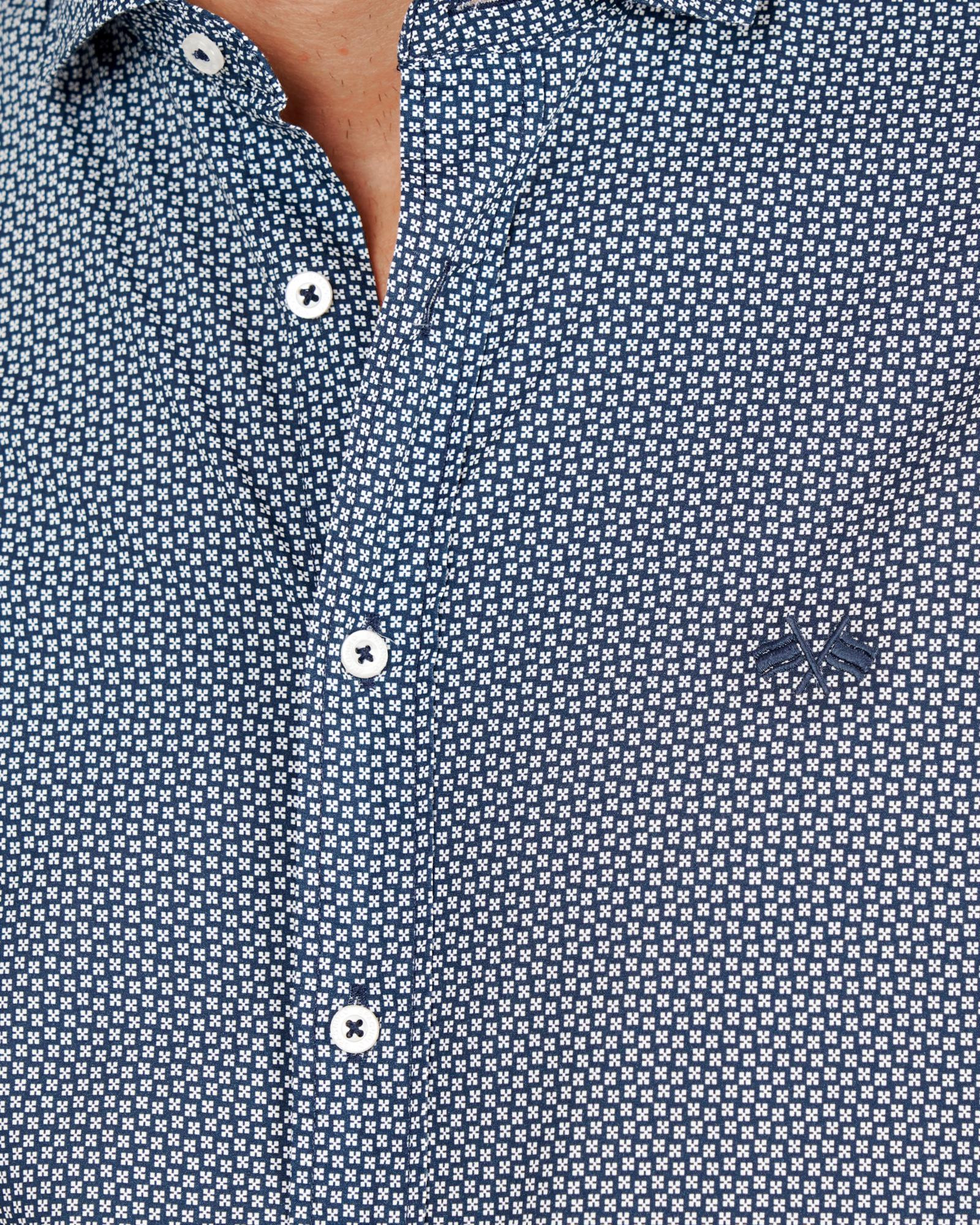 CAMISA POPELÍN ESTAMPADO FANTASÍA MARINO