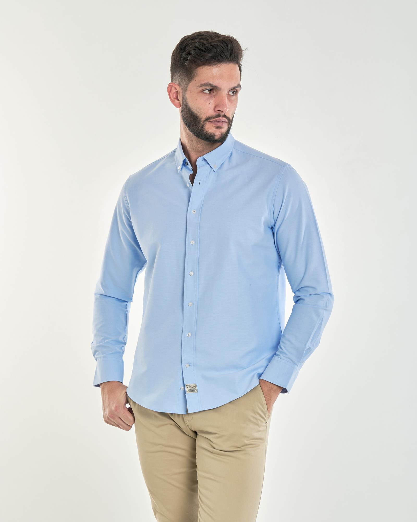 CAMISA OXFORD LISO SMART CELESTE