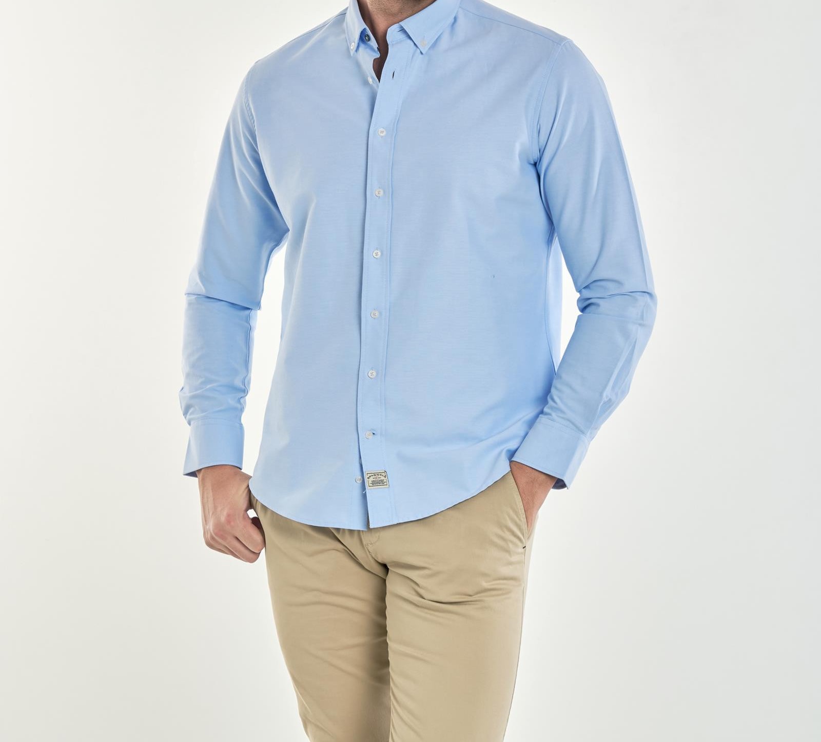 CAMISA OXFORD LISO SMART CELESTE