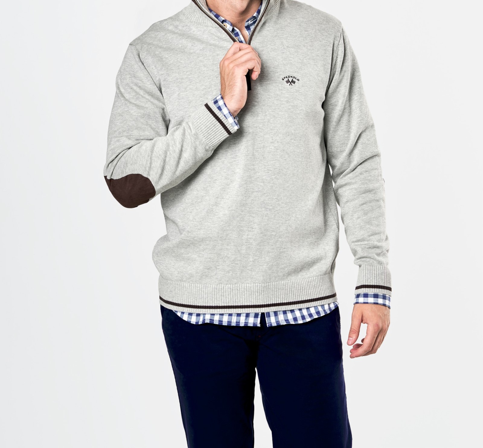 JERSEY SUEDE CUELLO PADEL CODERAS GRIS