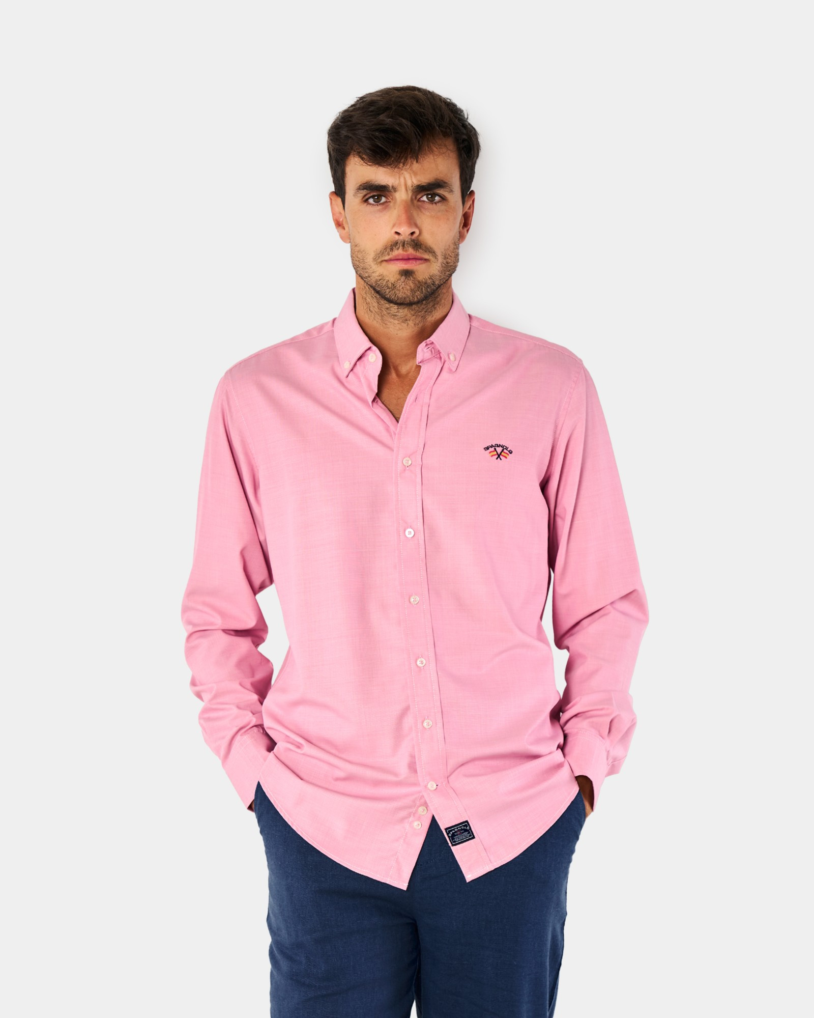 CAMISA CUELLO BOTÓN FIL&FIL ROSA