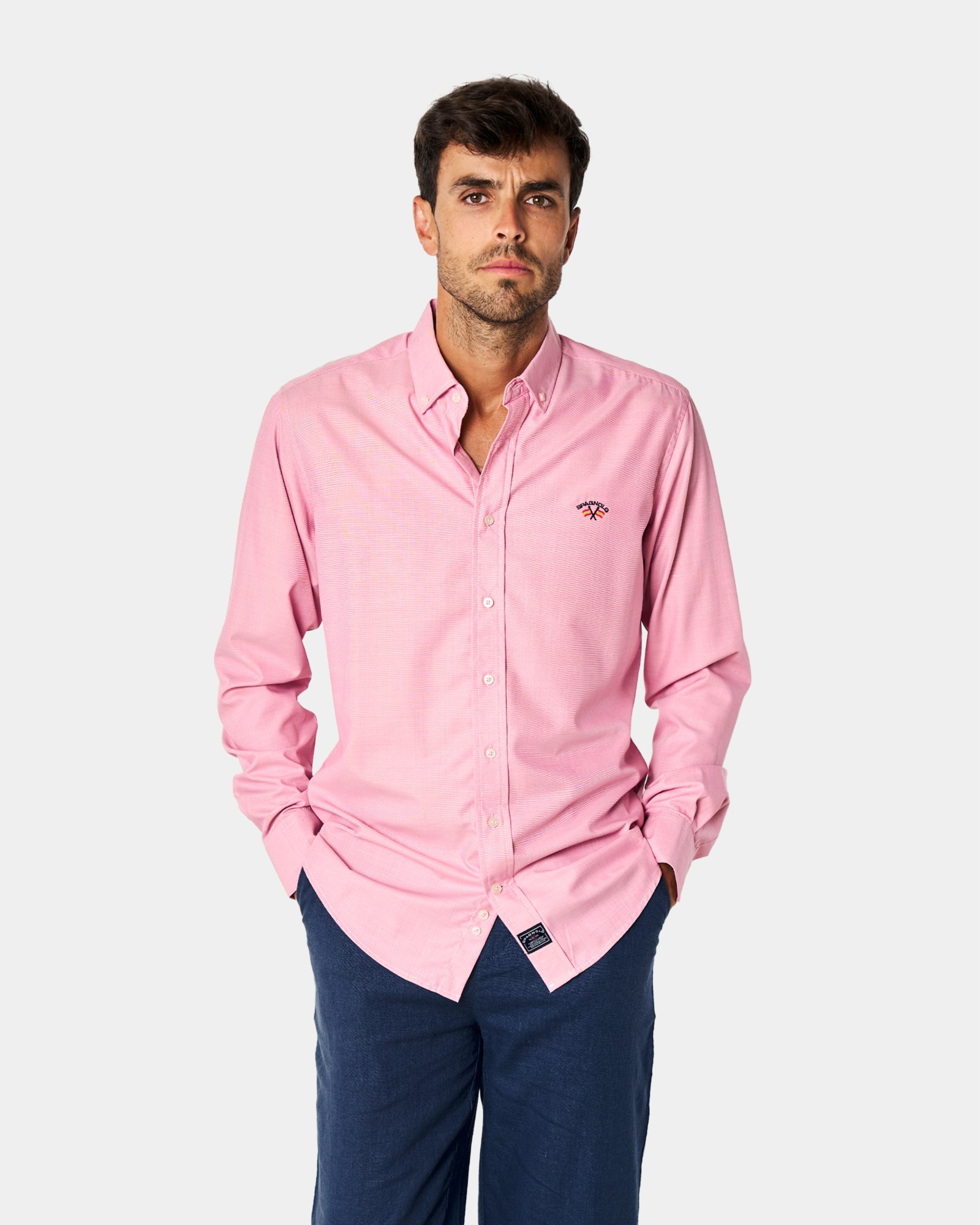 CAMISA CUELLO BOTÓN FIL&FIL ROSA
