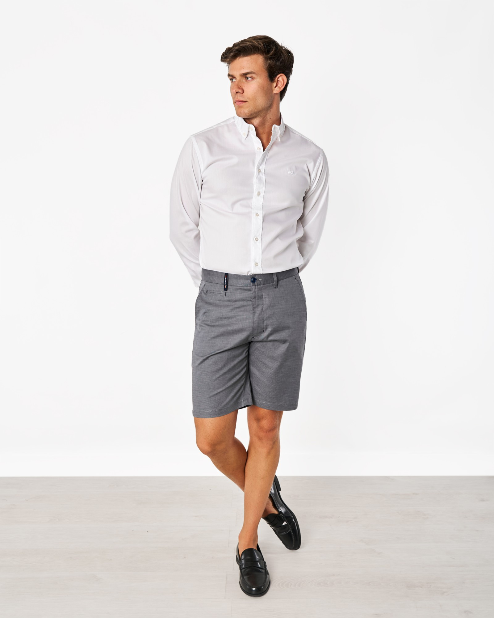 CAMISA MICROOXFORD CUELLO BOTÓN BLANCO