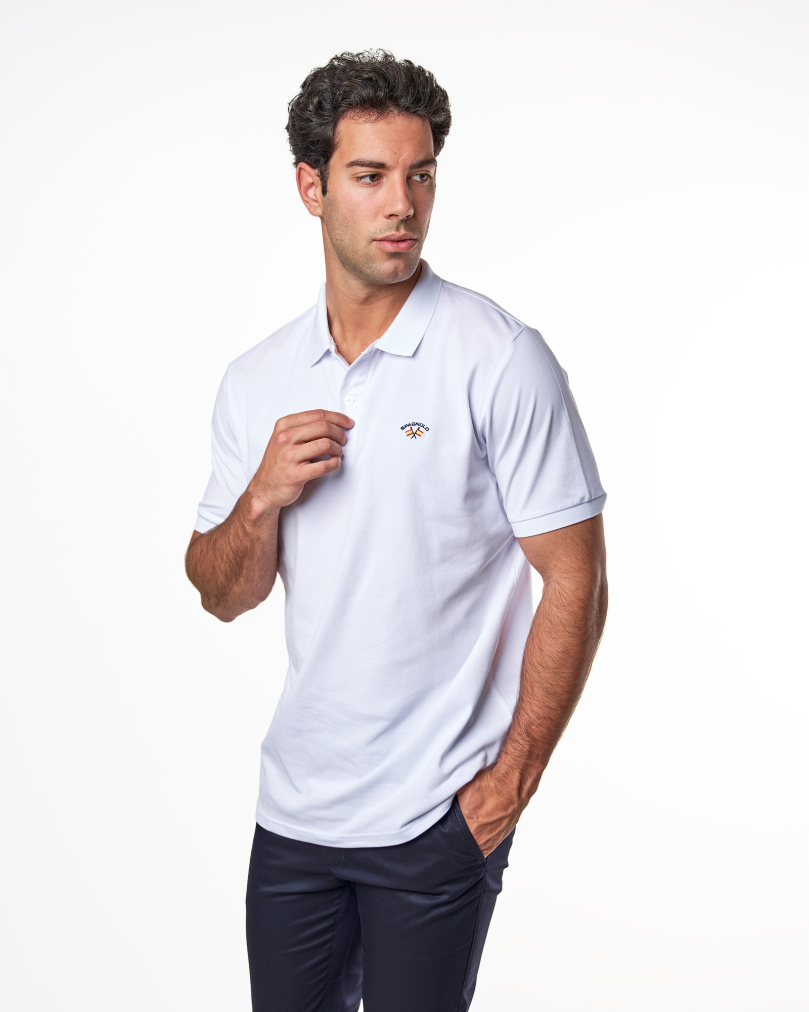 POLO MANGA CORTA PIQUÉ BLANCO