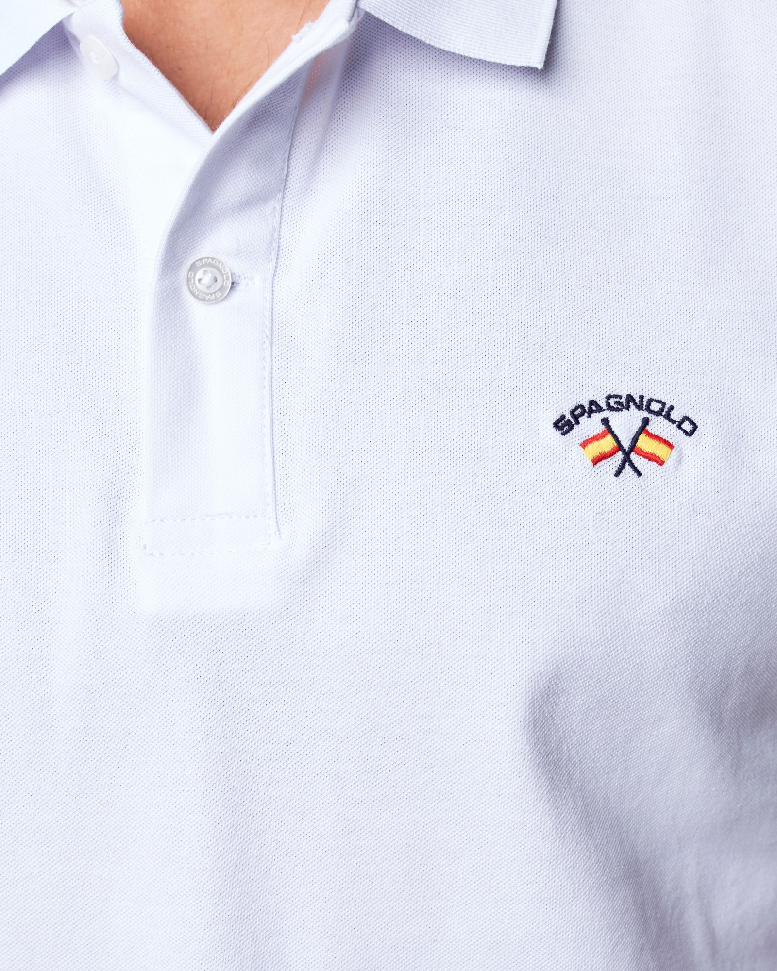 POLO MANGA CORTA PIQUÉ BLANCO