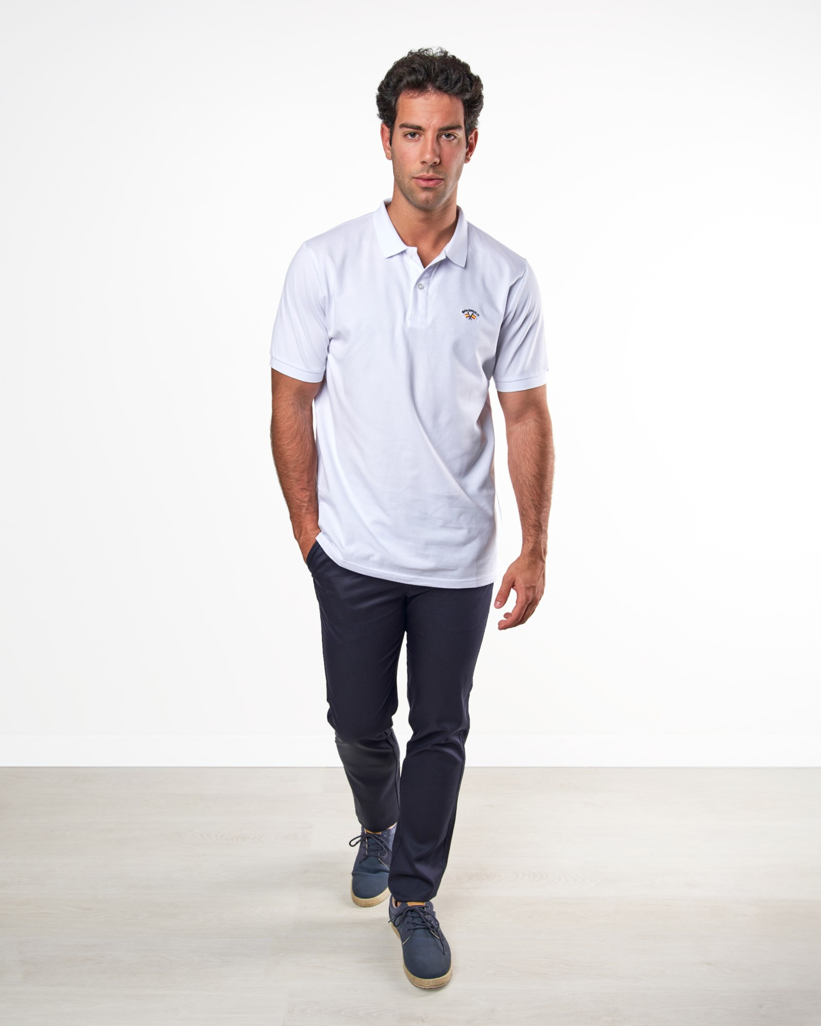 POLO MANGA CORTA PIQUÉ BLANCO