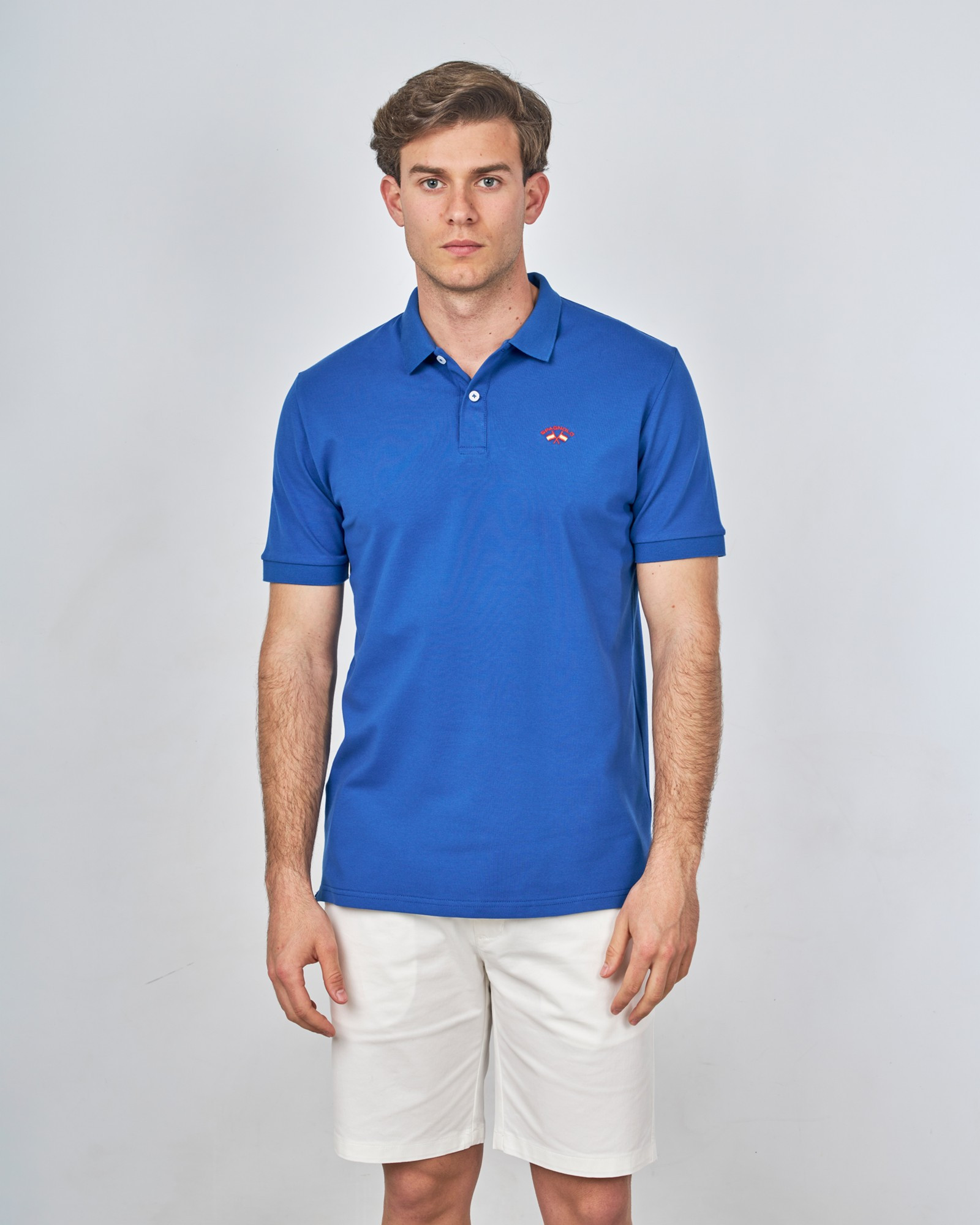 POLO MANGA CORTA PIQUÉ AZUL