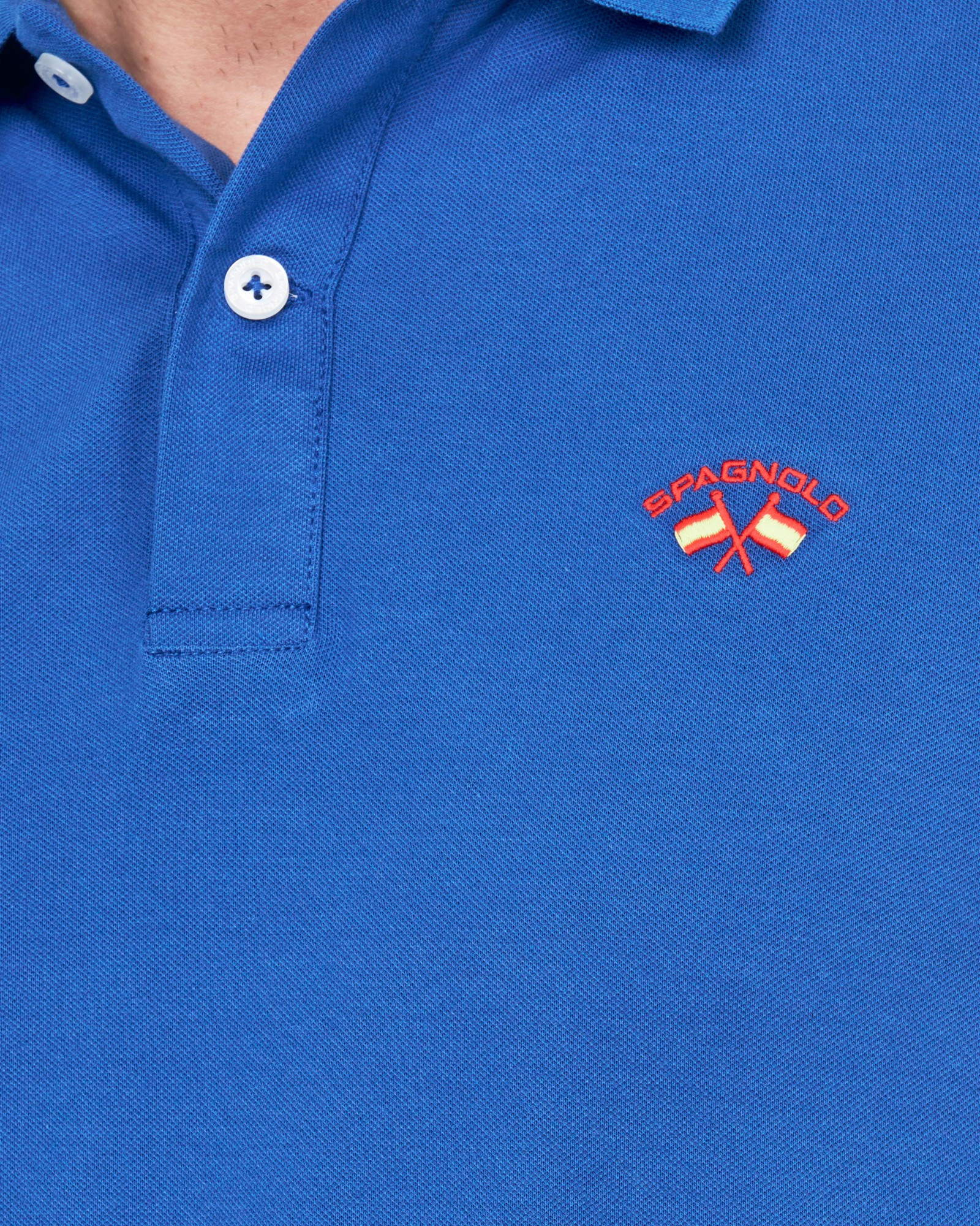 POLO MANGA CORTA PIQUÉ AZUL