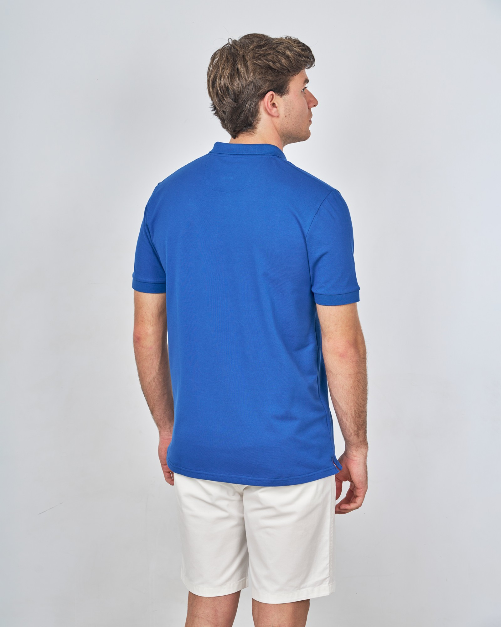 POLO MANGA CORTA PIQUÉ AZUL