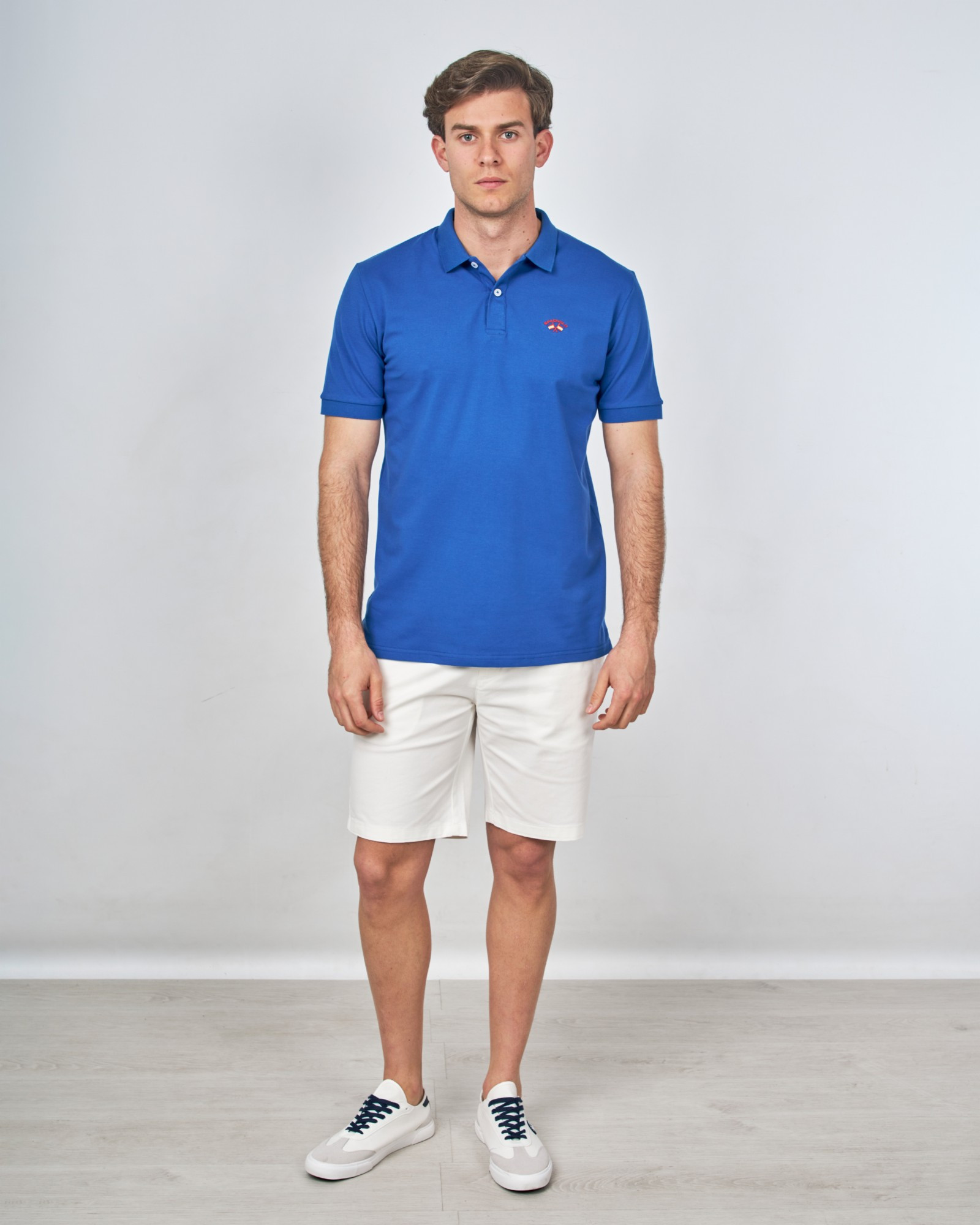 POLO MANGA CORTA PIQUÉ AZUL