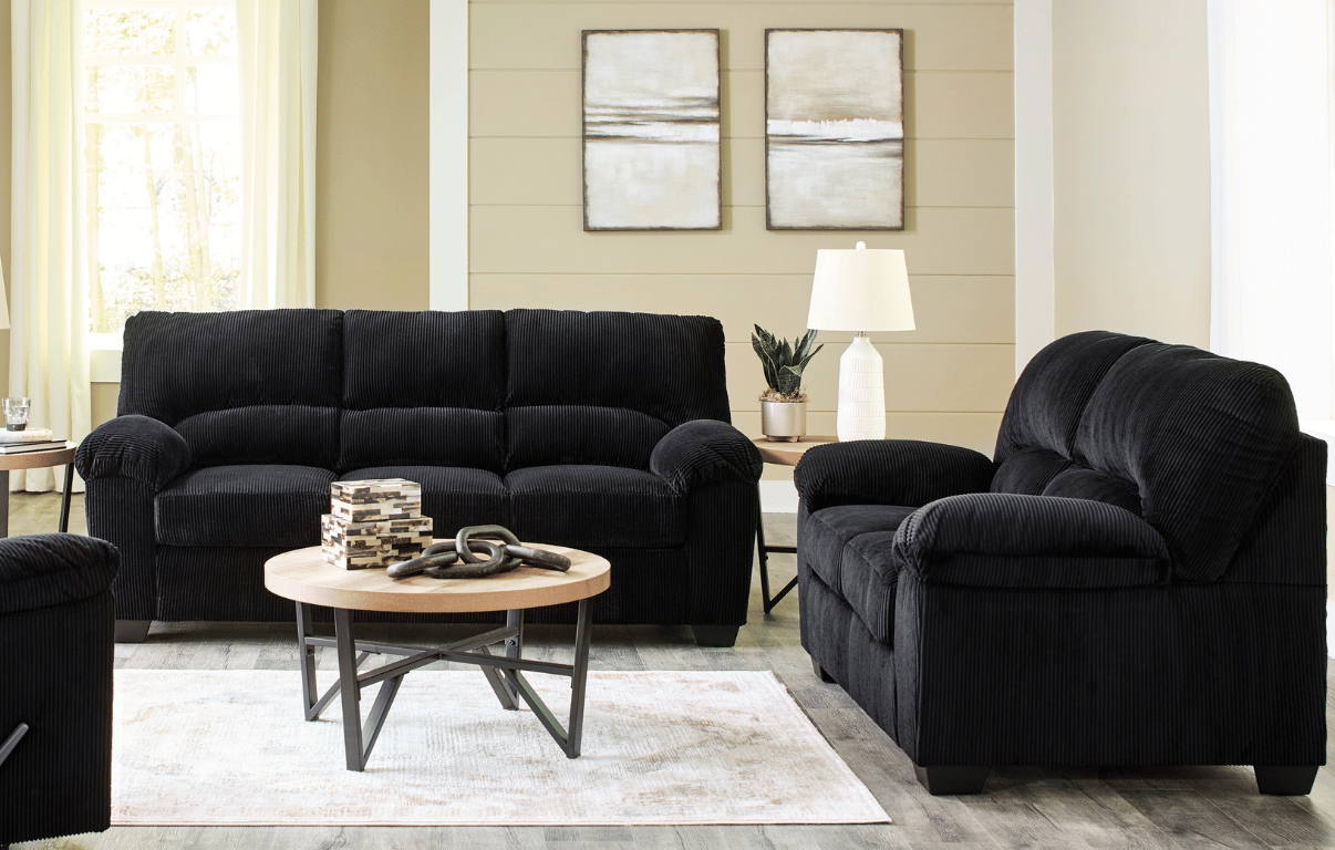 Simplejoy Onyx Sofa and Loveseat Set