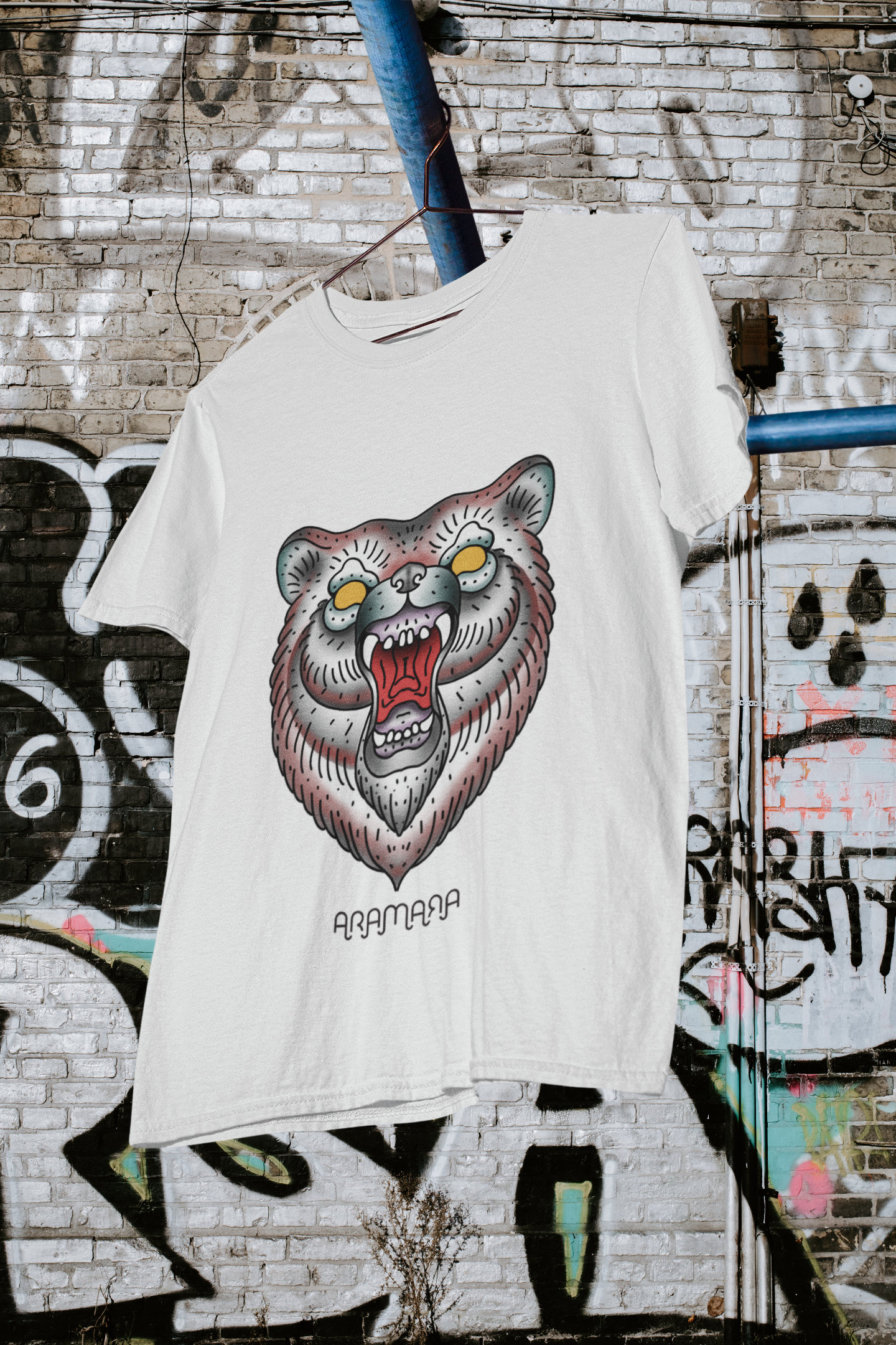 Playera Oso estilo tatuaje tradicional