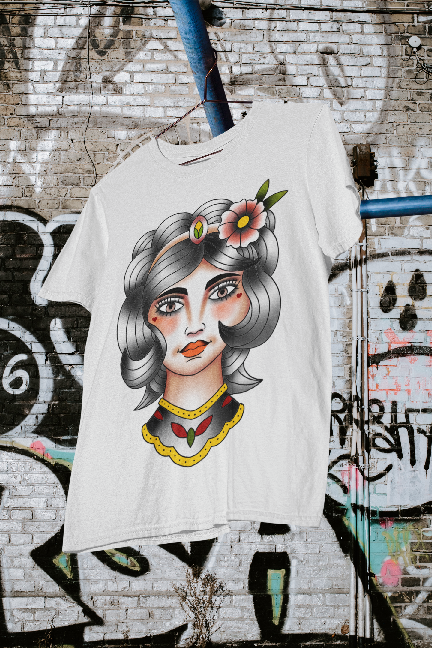 Playera Mujer estilo tatuaje tradicional