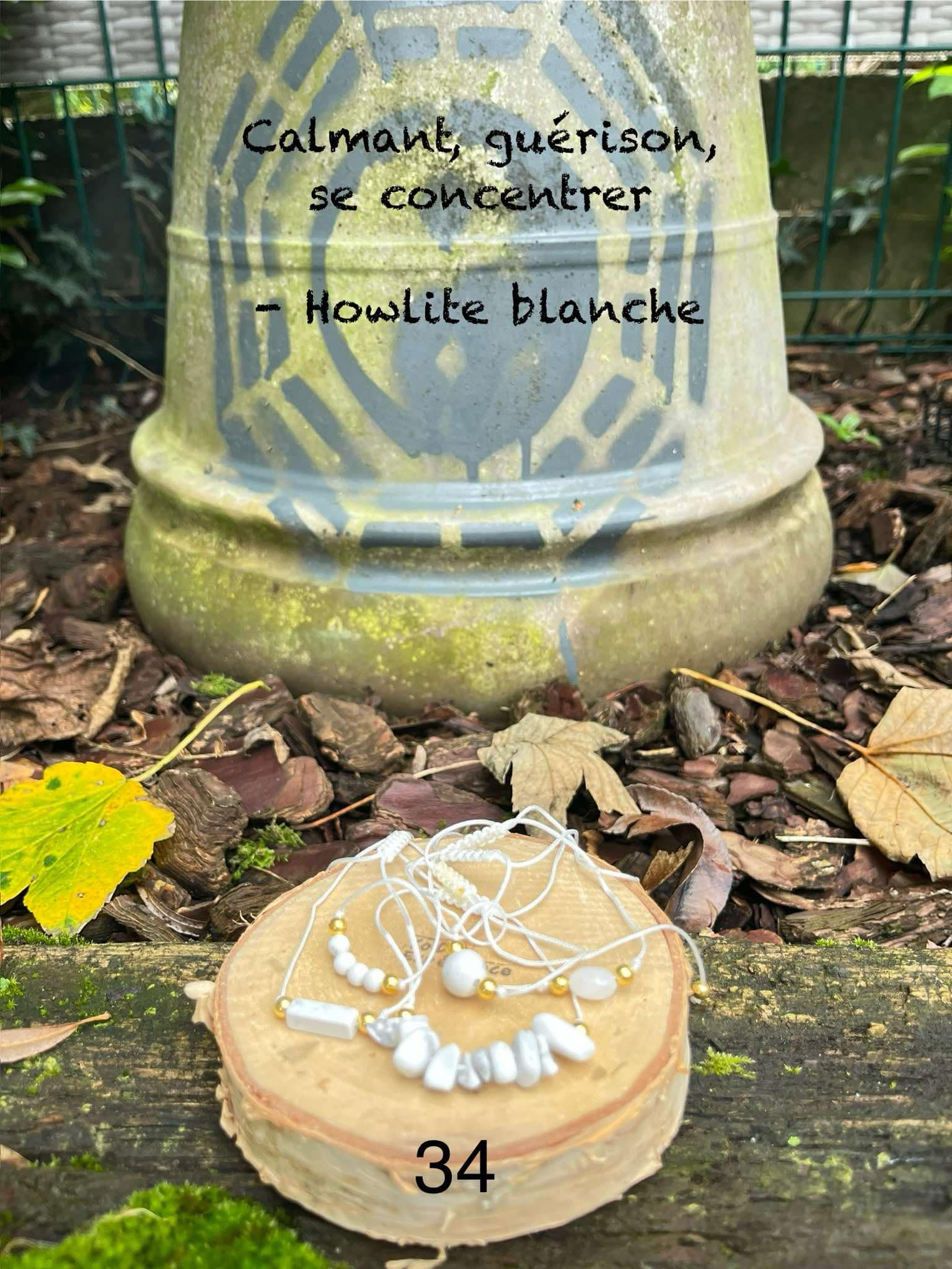 Howlite White Beaded Necklace