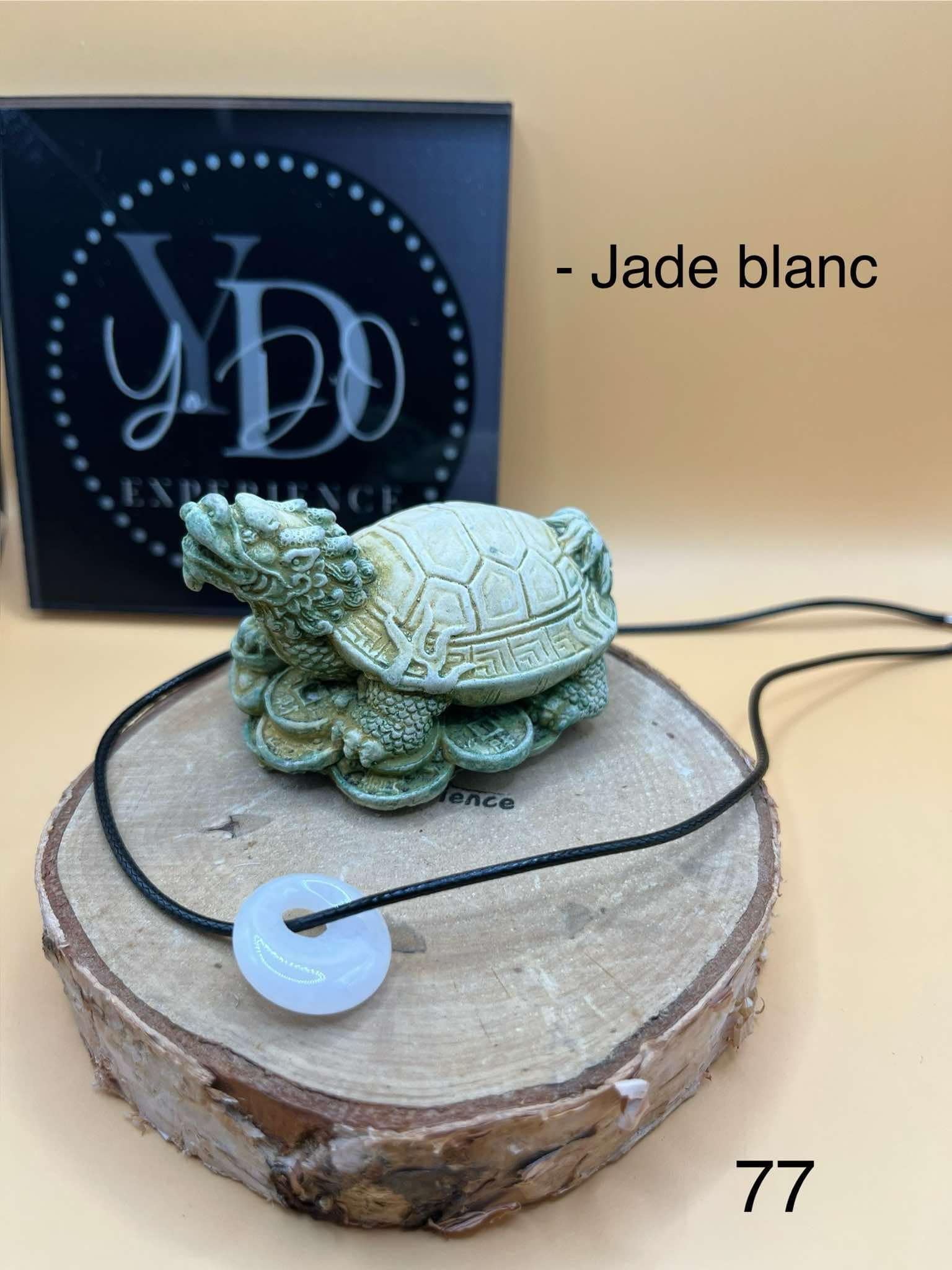 Jade Blanc Turtle Figurine and Necklace
