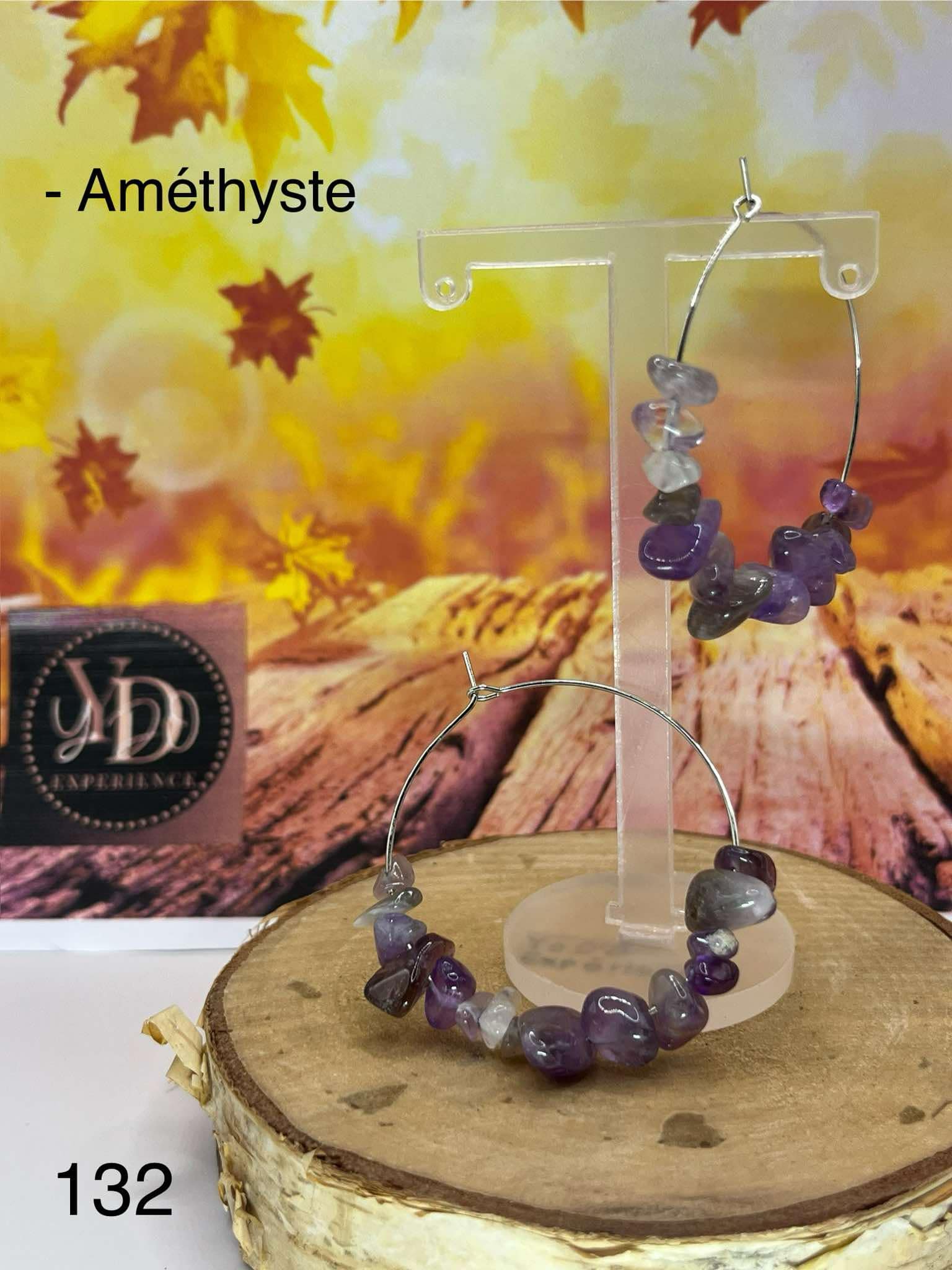 Amethyst Hoop Earrings