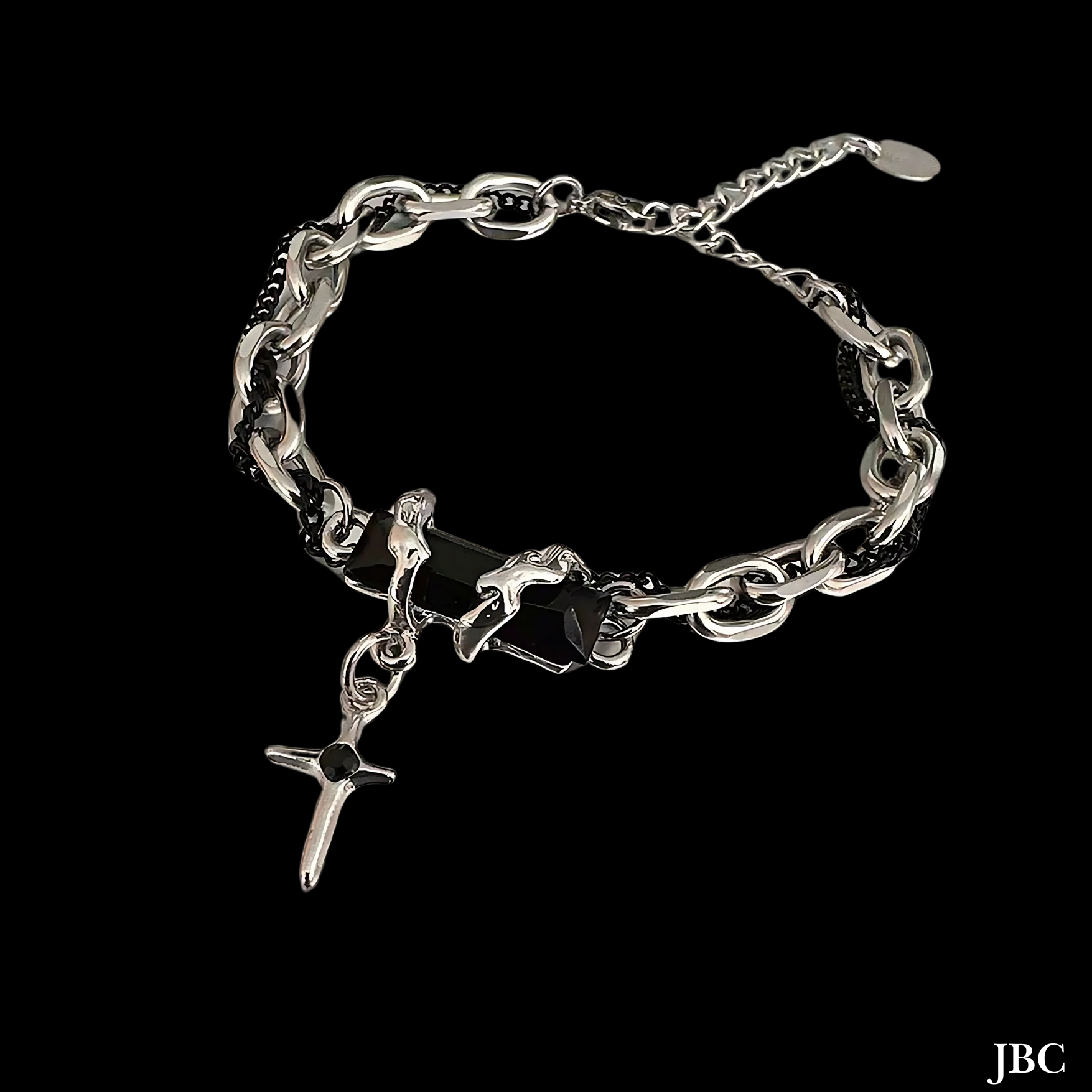 Black zircon bracelet.