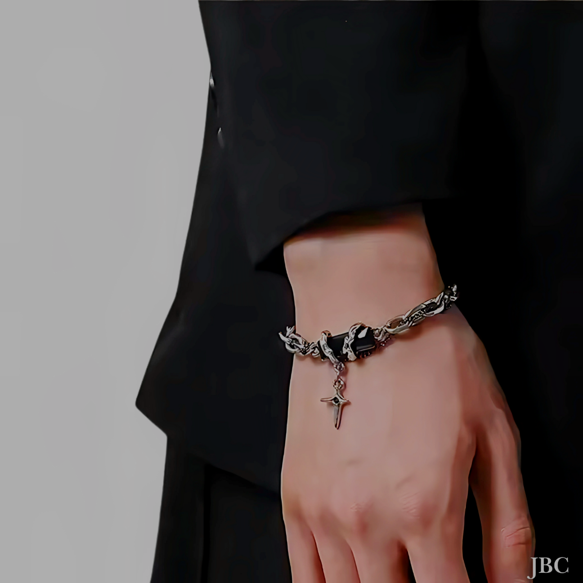 Black zircon bracelet.
