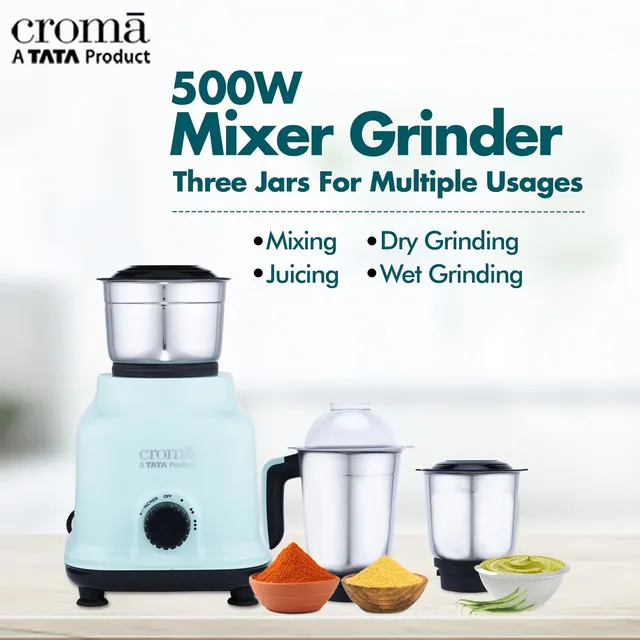 TATA Croma 500W Mixer Grinder