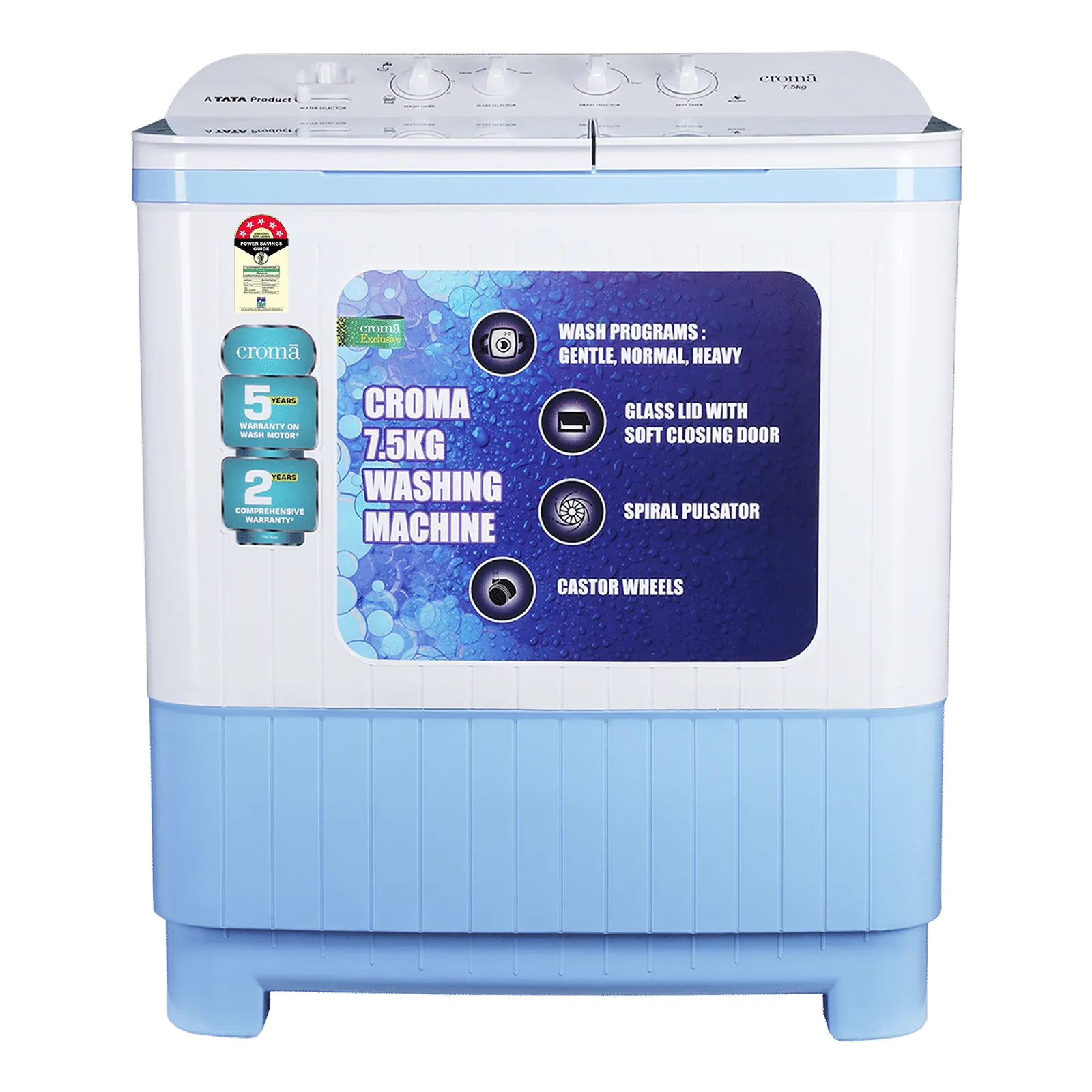TATA Croma 7.5 KG Semi Automatic Washing Machine