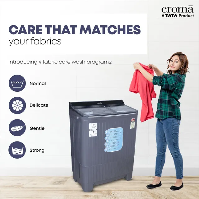 TATA Croma 10 KG Semi Automatic Washing Machine
