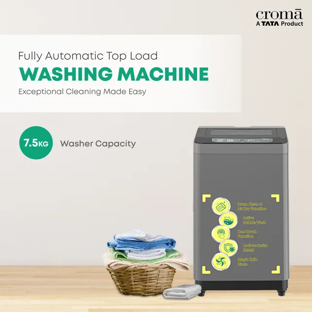 TATA Croma 7.5 KG Fully Automatic Washing Machine